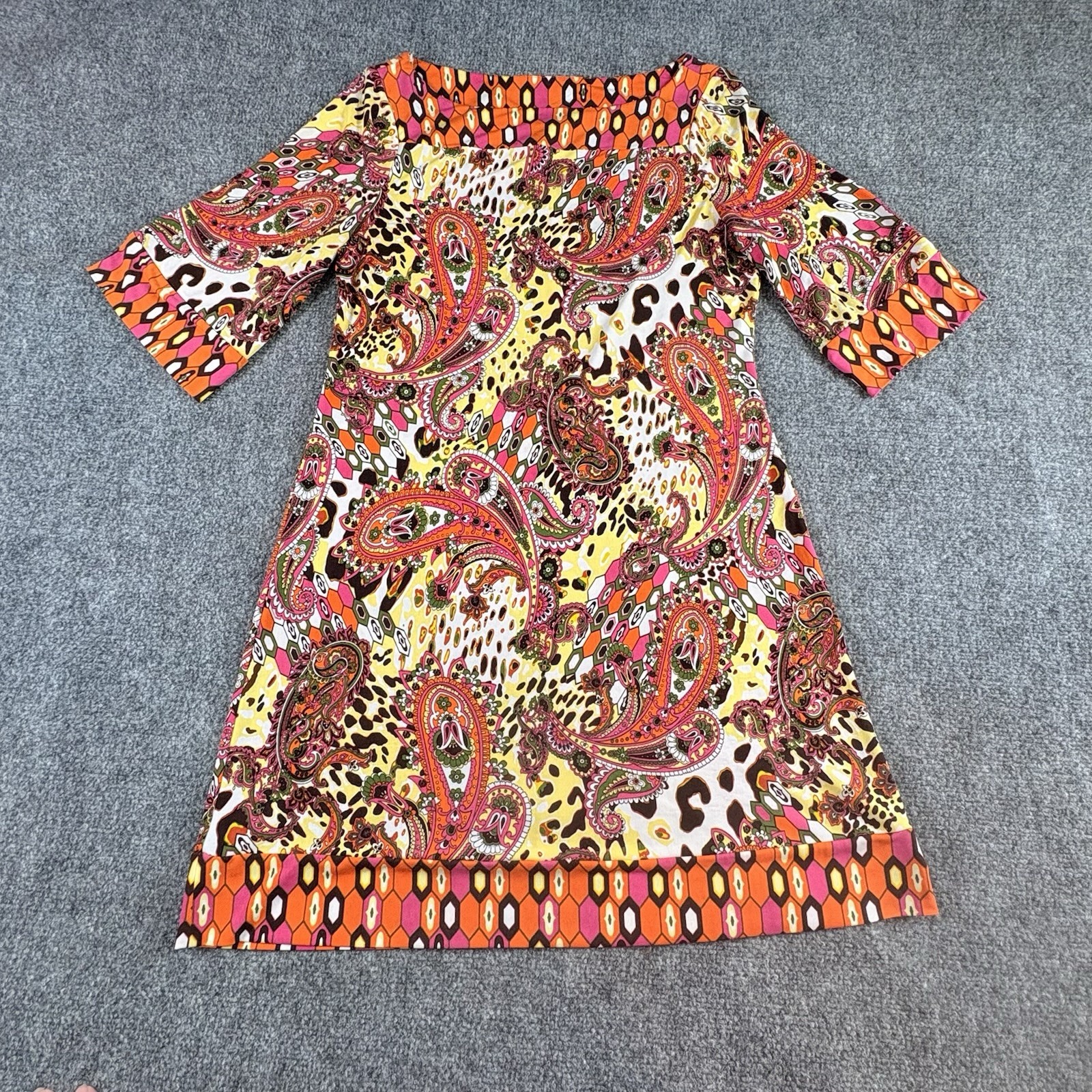 Candie’s Paisley Mini Dress Women M Orange Pink Boho Y2K Festival Psychedelic