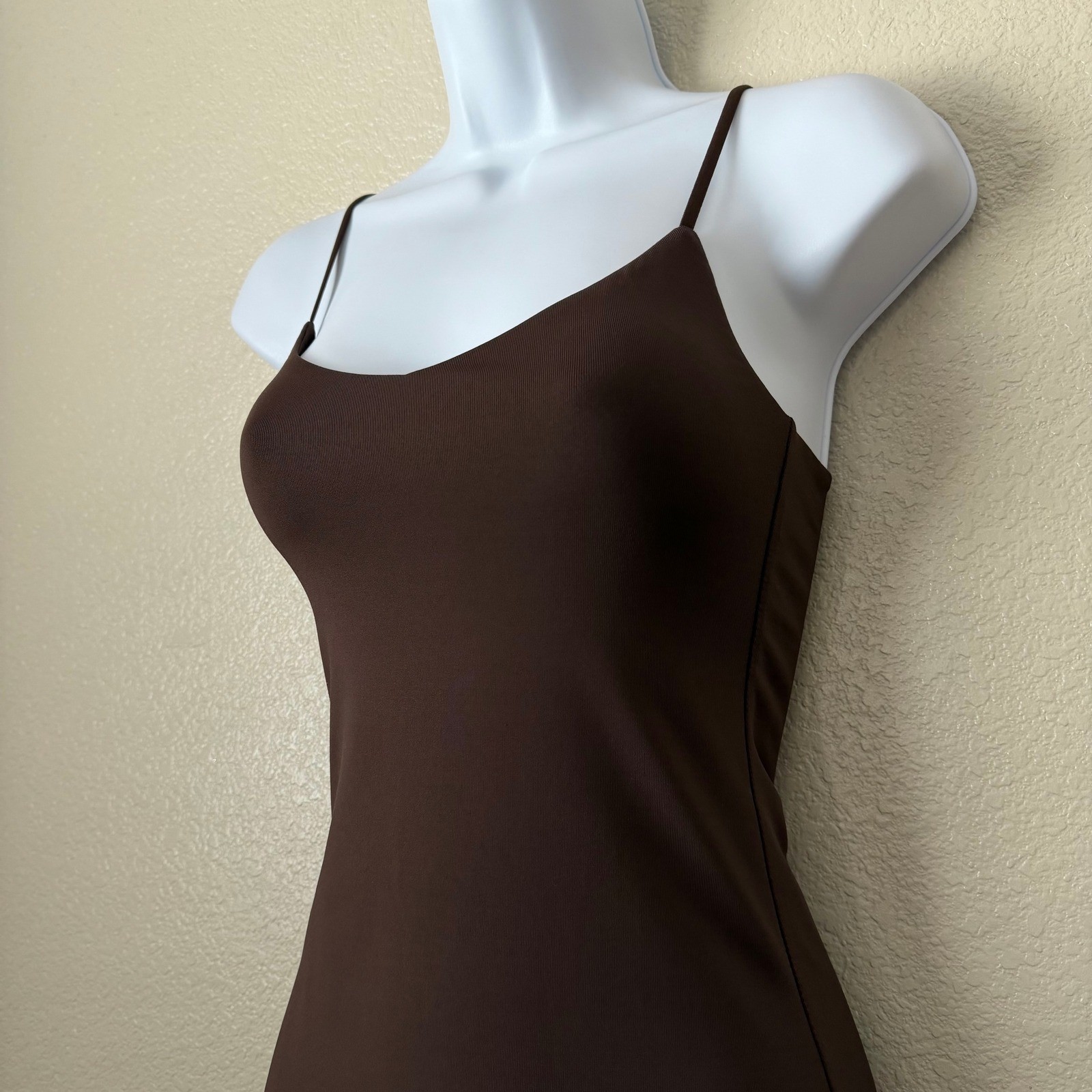 Aritzia Babaton Dress Womens XS Espresso BrownContour Mini Adjustable Straps