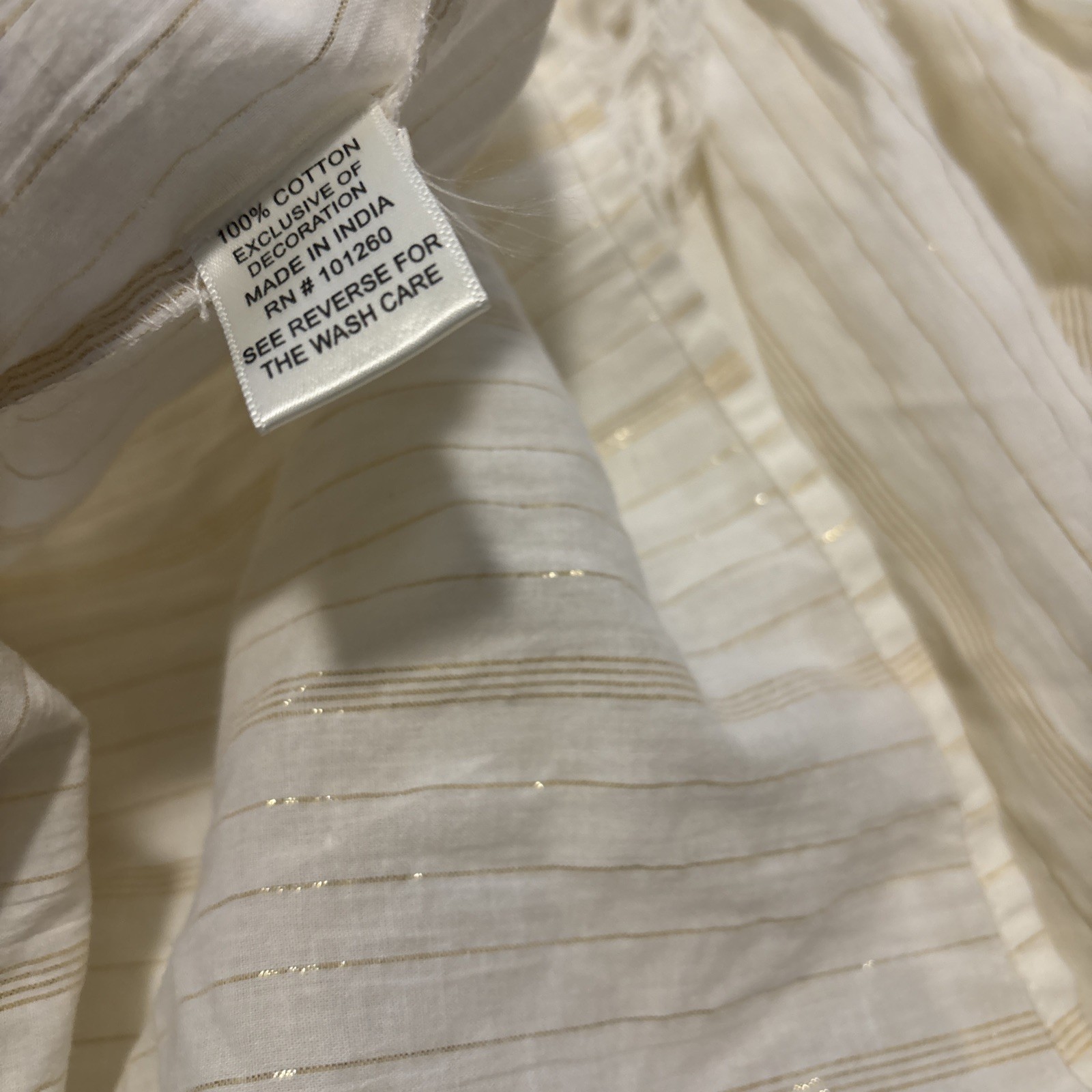 True Destinations Maxi Dress womens Size Medium Ivory Gold Resort Wear