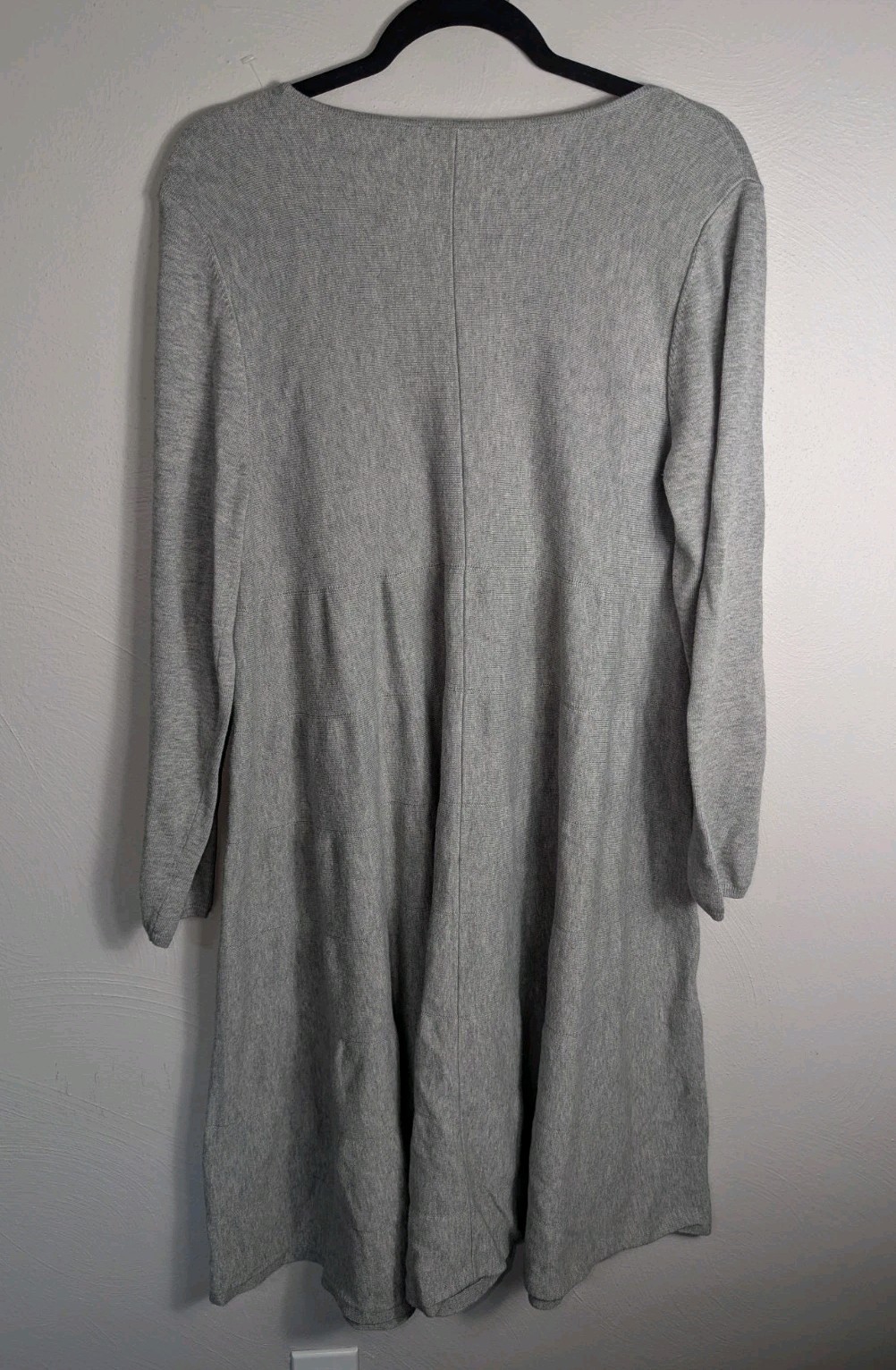 J. Jill Grey Cotton Nylon Silk Blend Sweater Dress Size Large L