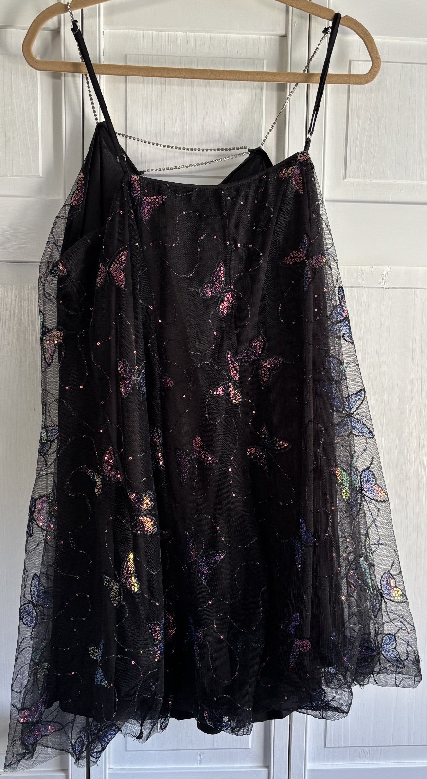 Simplee Plus 3XL Black Butterfly Sleeveless Party Dress