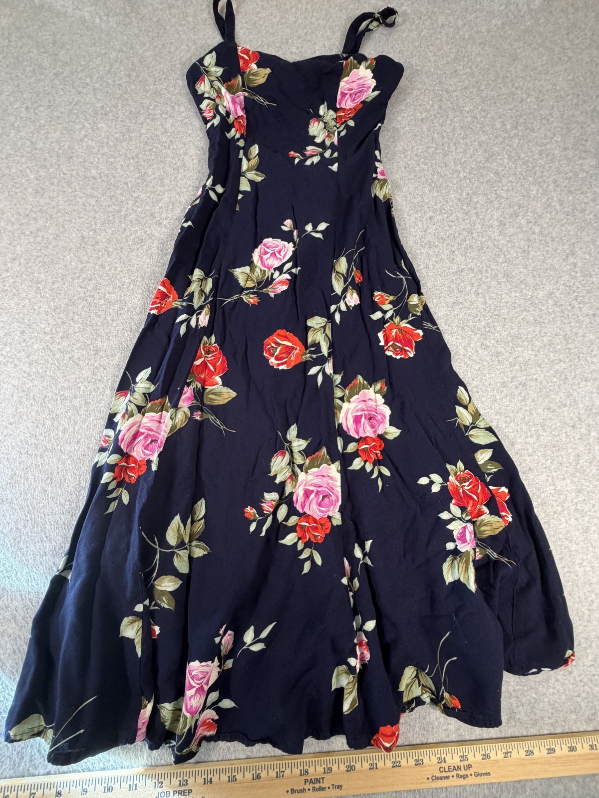 Blondie and Me Floral Backless Spring Dress, Made in USA, Size 6