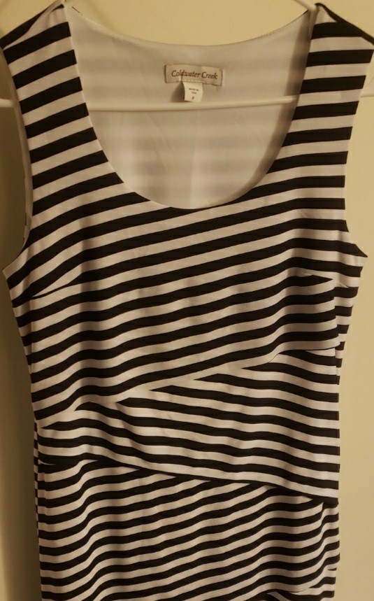 Coldwater Creek Black & White, Soft Layered Maxi Dress, Size Small, Cute!NWOT!