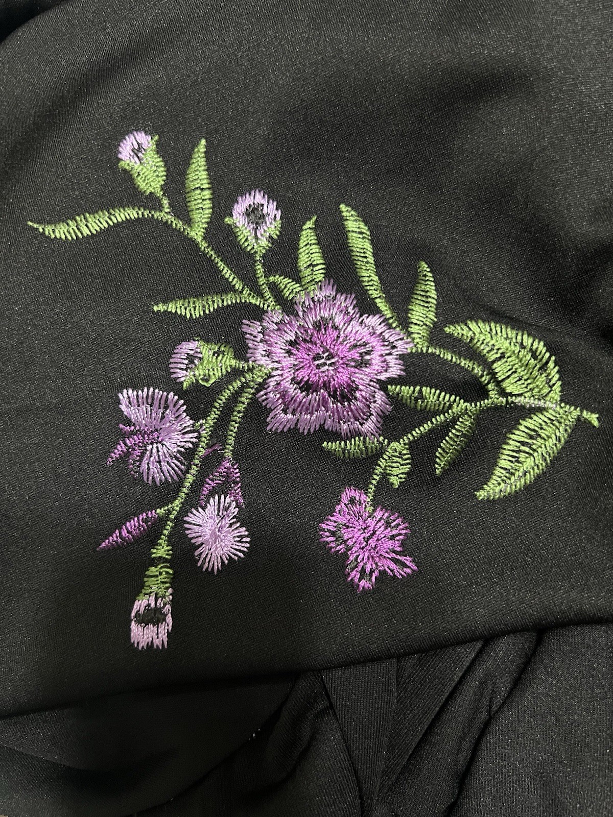 JONES STUDIO SIZE 18W BLACK EMBRIODERED PURPLE FLOWERS SCALLOPED MIDI DRESS NEW