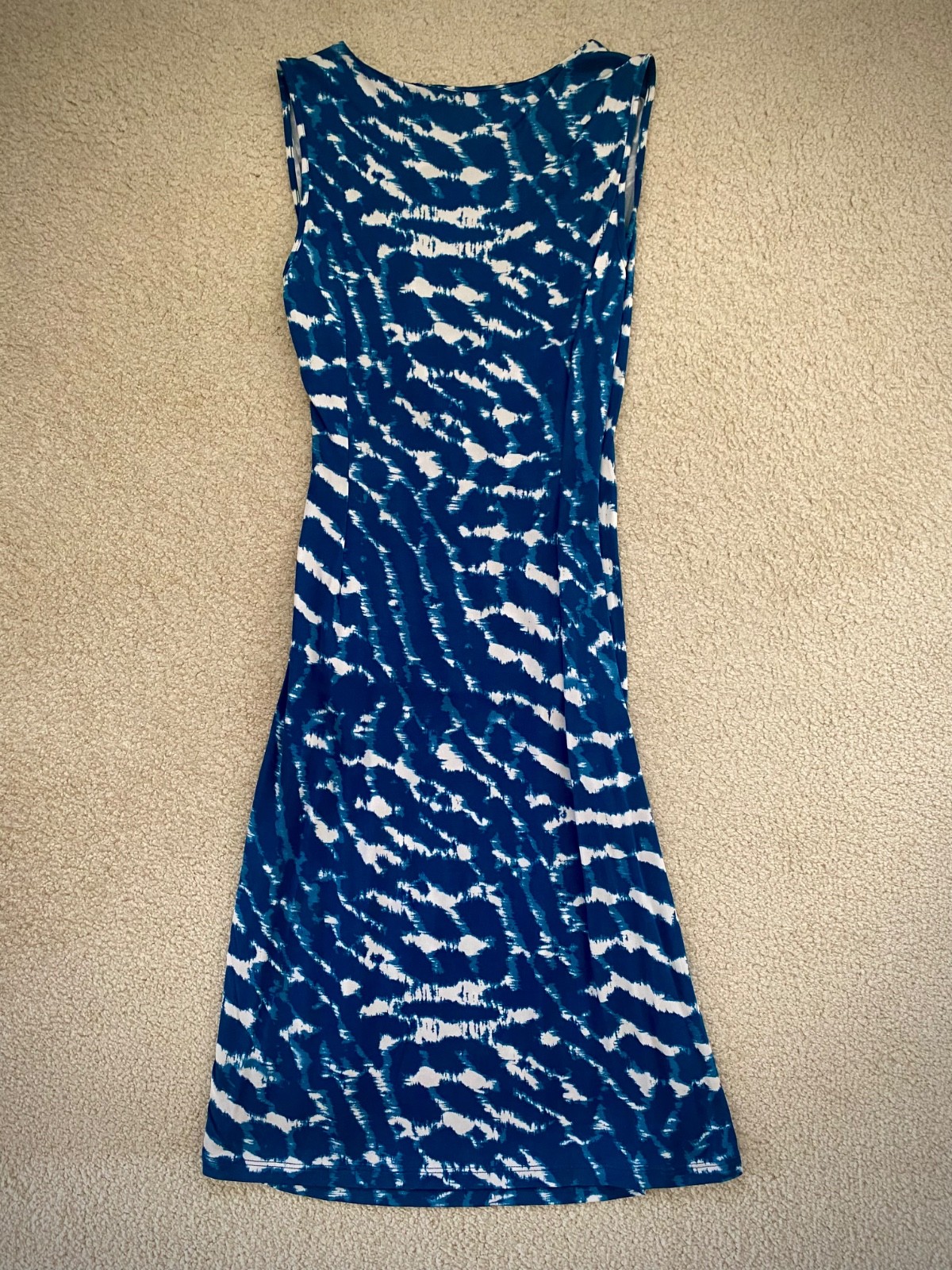 GHOST LONDON Blue White Dress SMALL / UK8