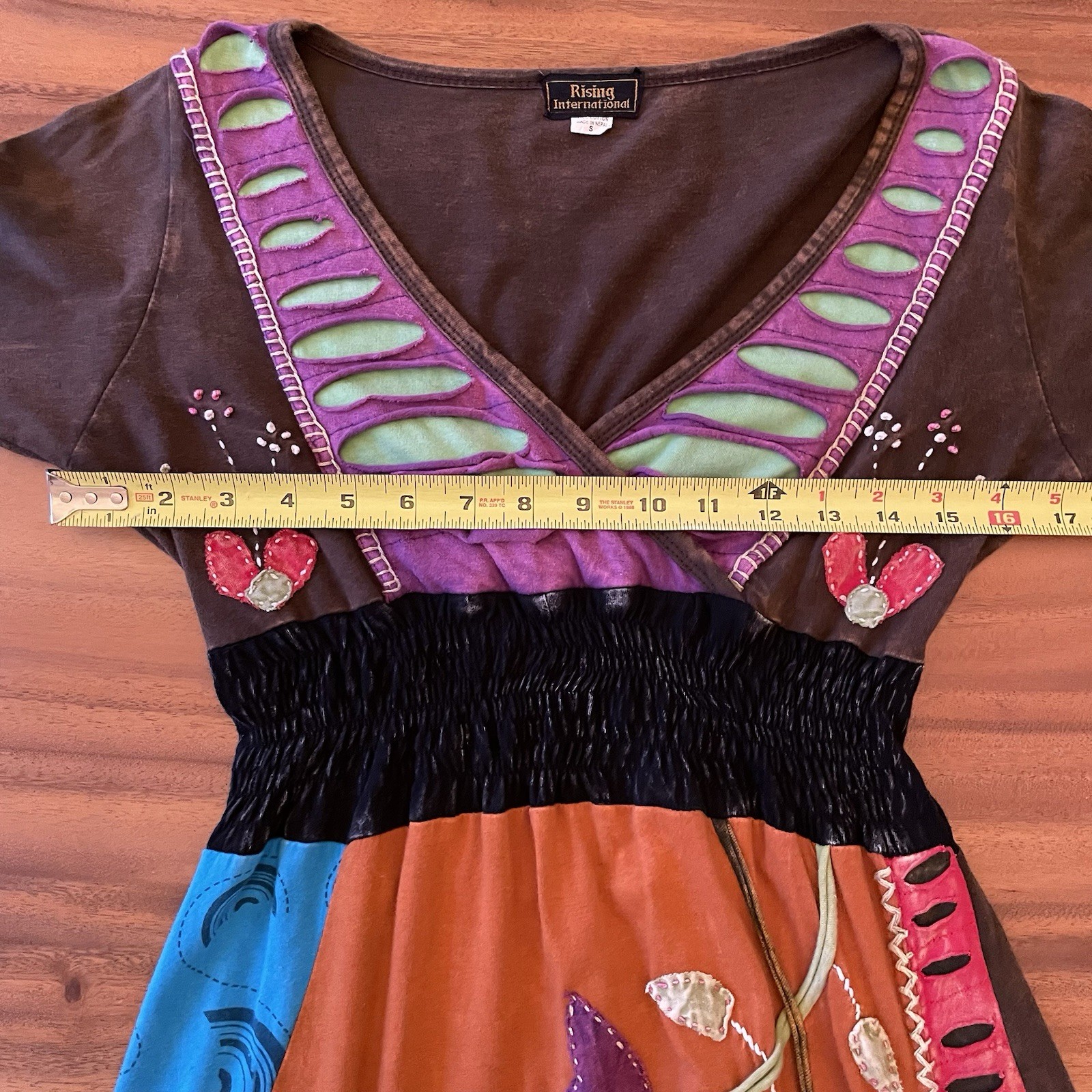 Rising International Boho Festival Patchwork Dress Cotton Nepal S