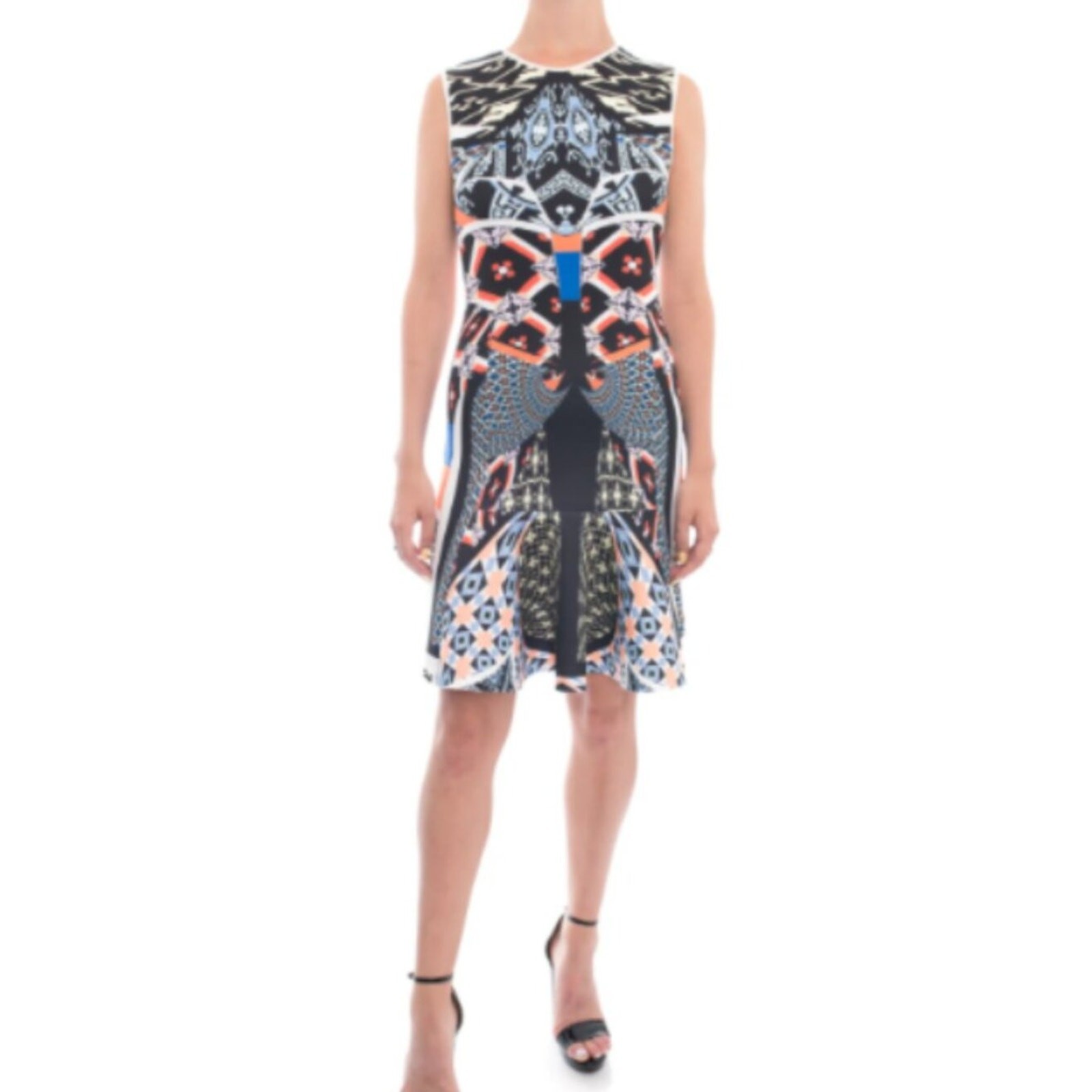 Clover Canyon Size XS Neoprene Cuban Tile Dress Fitted Mini Rear Zipper 2014