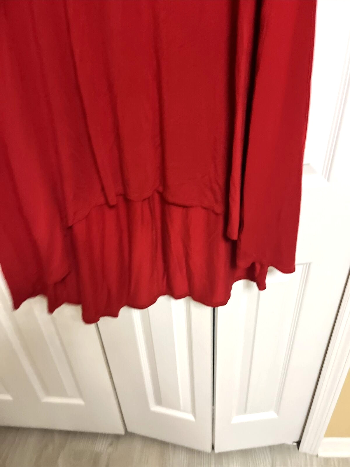 Philosophy Scarlet Red Stretch Short Sleeve Hi- Low T-Shirt A-Line Dress Size M