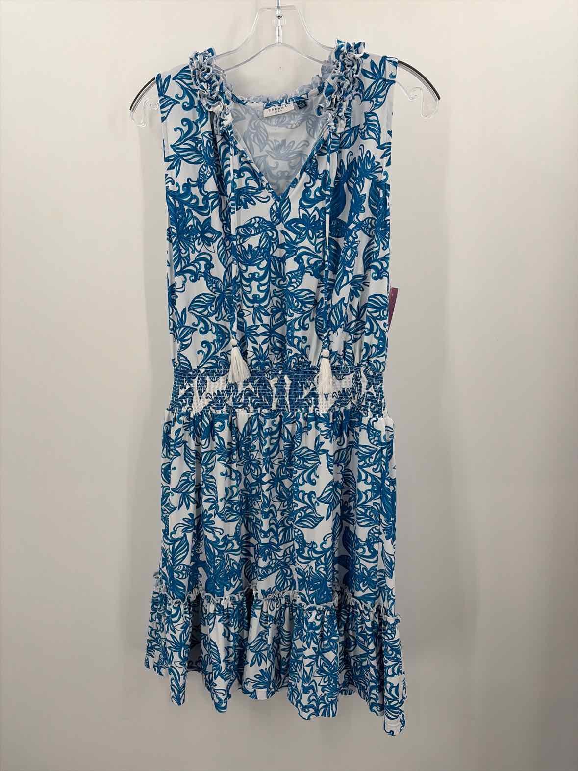Pre-Owned Cabana Life Blue Size Large Short Sleeveless Dress