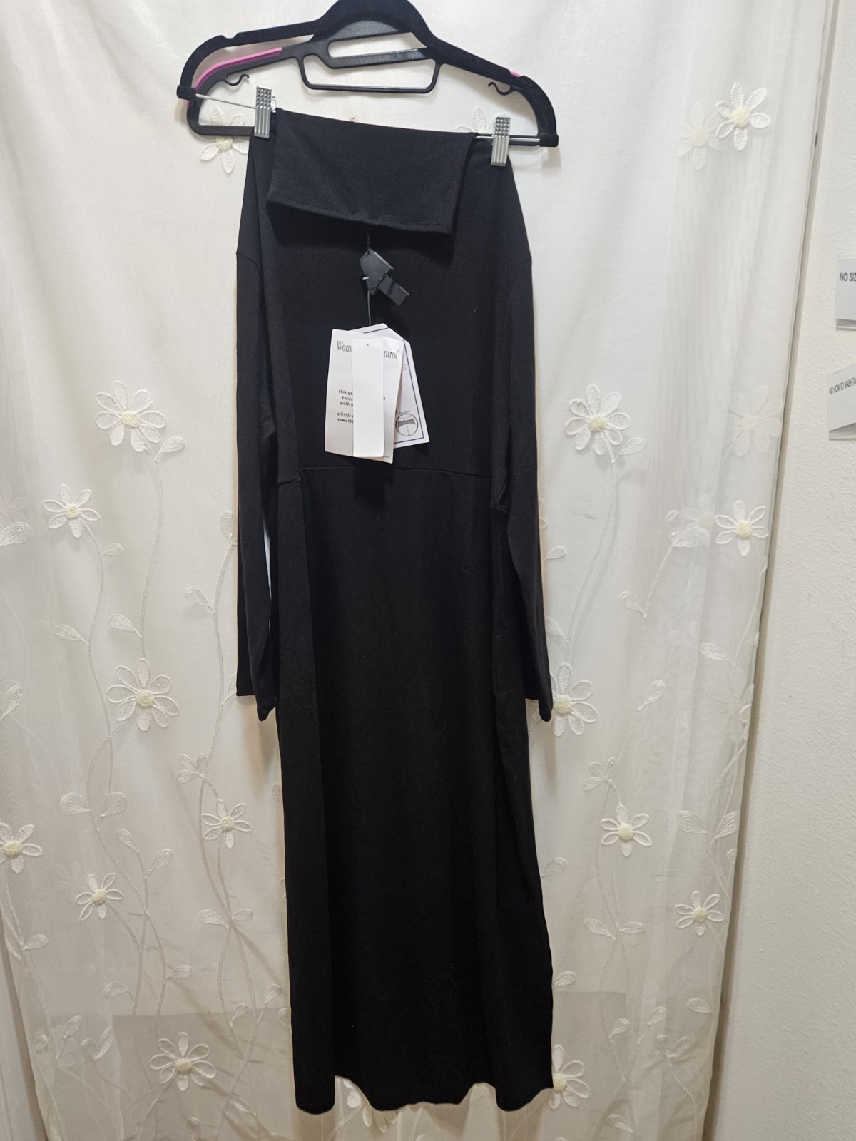 Women With Control XL NWT Black Maxi Dress Tummy Control Mock Neck Timeless