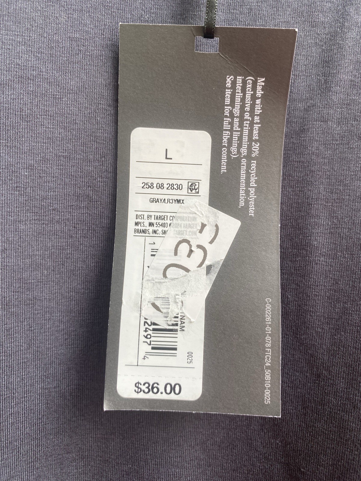 NWT Future Collective Gray Mixed Media Bubble Hem Drop Waist Dress Size Large