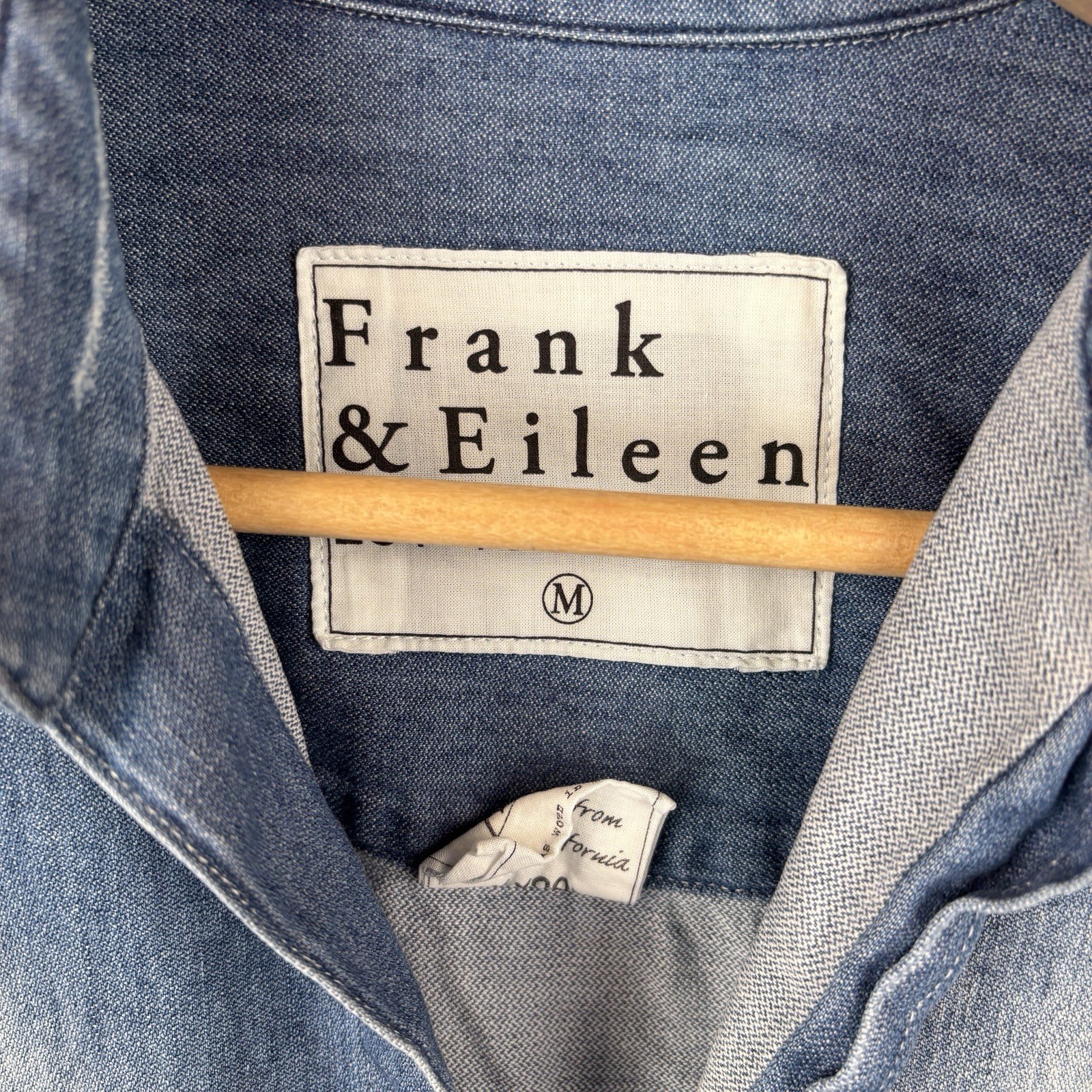 Frank & Eileen Mary Famous Denim Shirt Dress Womens Medium Dark Wash Faded