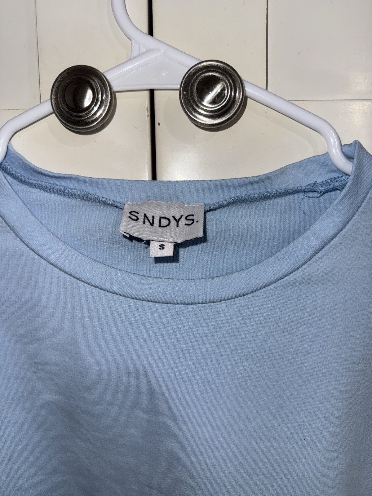SNDYS Cotton Lola Mini Dress Size Small Blue