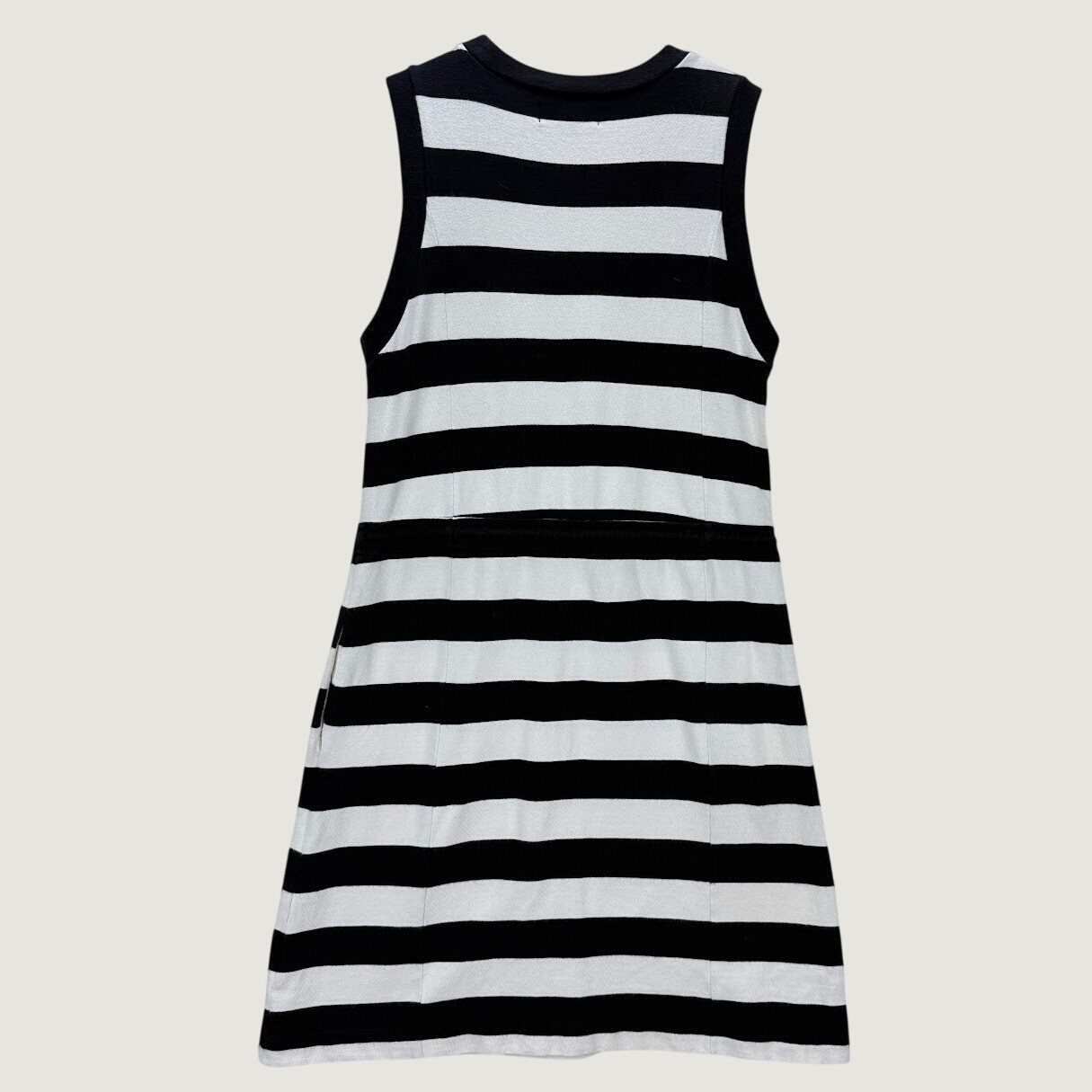 Johnston & Murphy Womens Black White Striped Cotton Sleeveless Knit Dress S