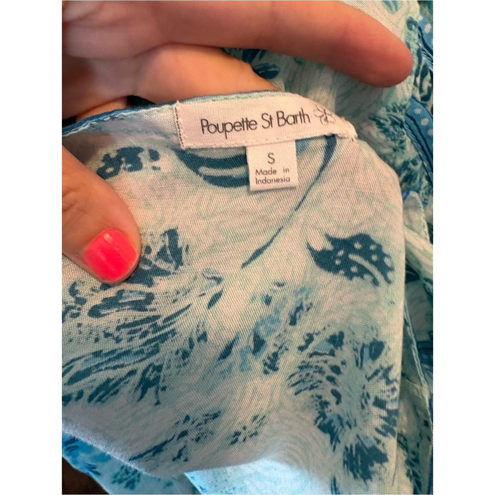 Poupette St Barth Women’s Della Midi Dress Size Small Blue