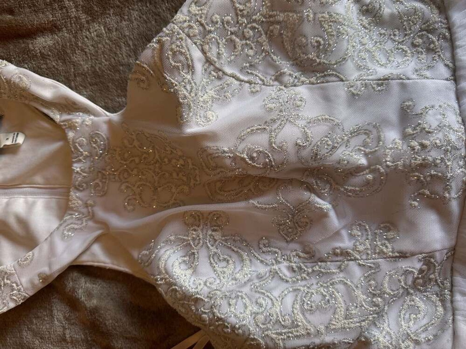 Xtraordinary White Glitter Embroidered Tulle Dress Size 3