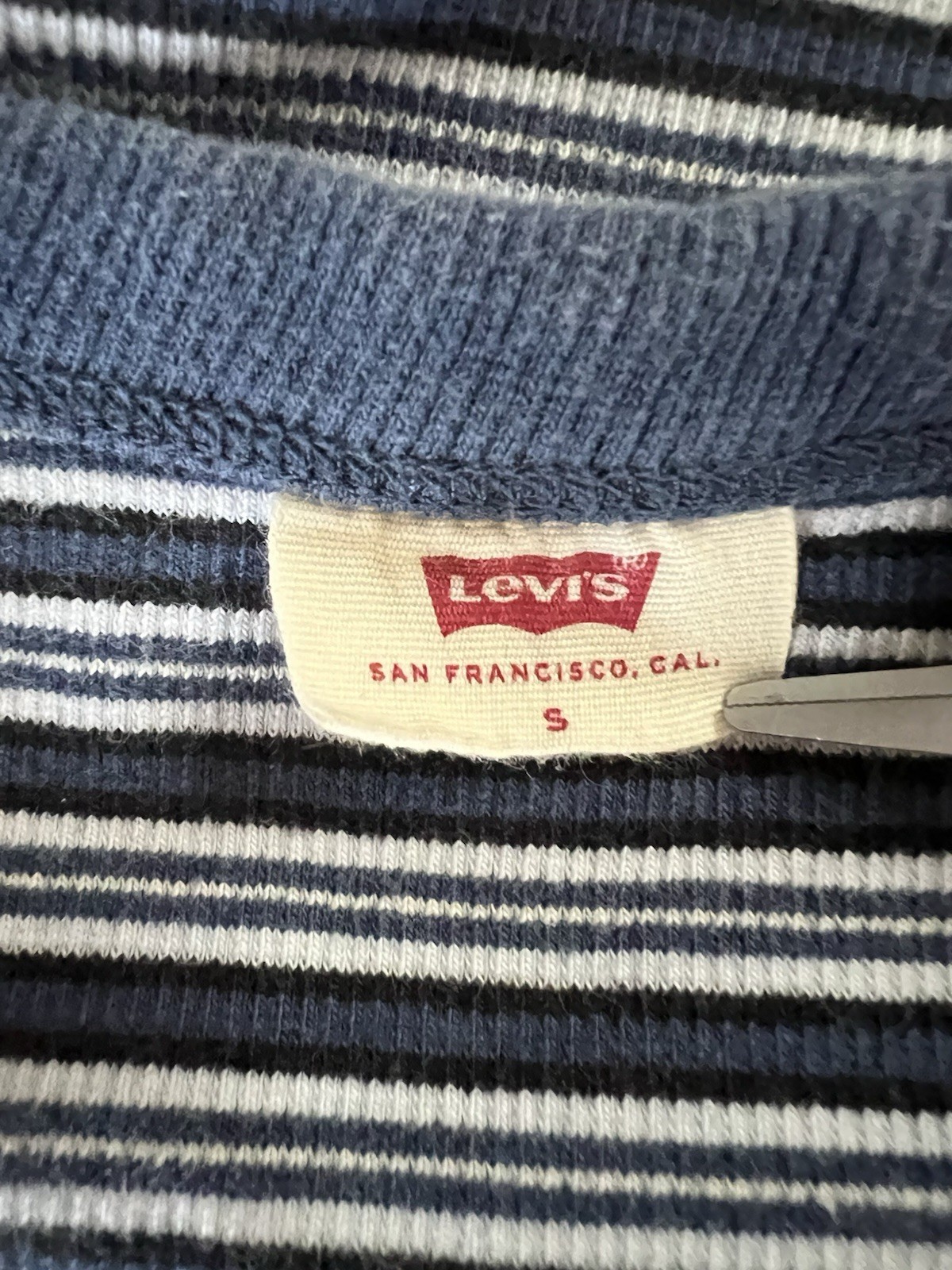Levi’s DEVON TANK DRESS Blue/White Striped Knit Dress Sleeveless S