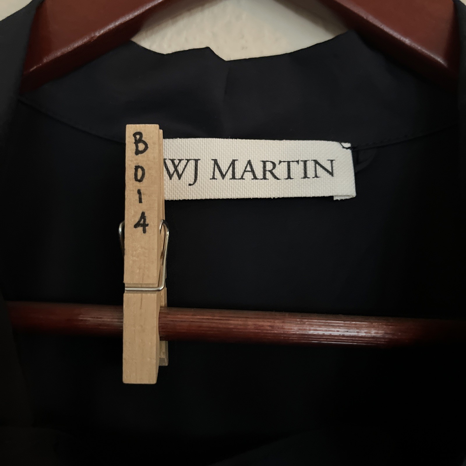 WJ Martin Italy Collar Short Sleeve Capsule Minimalist Black Dress SZ 40 US 2/4
