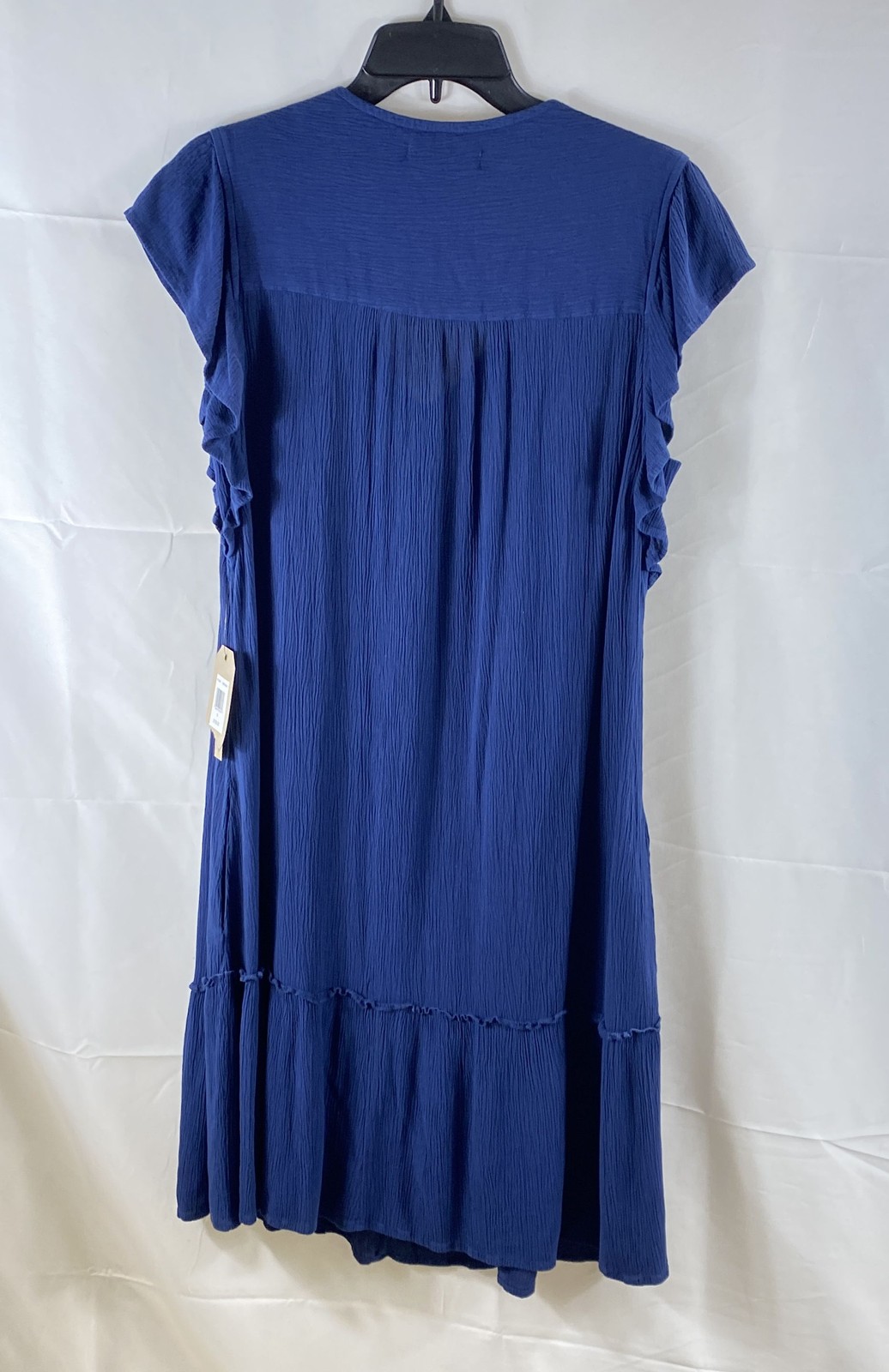Frye & Co. Women’s Iconic Indigo Blue Tiered V-Neck Lace Trim Dress Sz S NWT