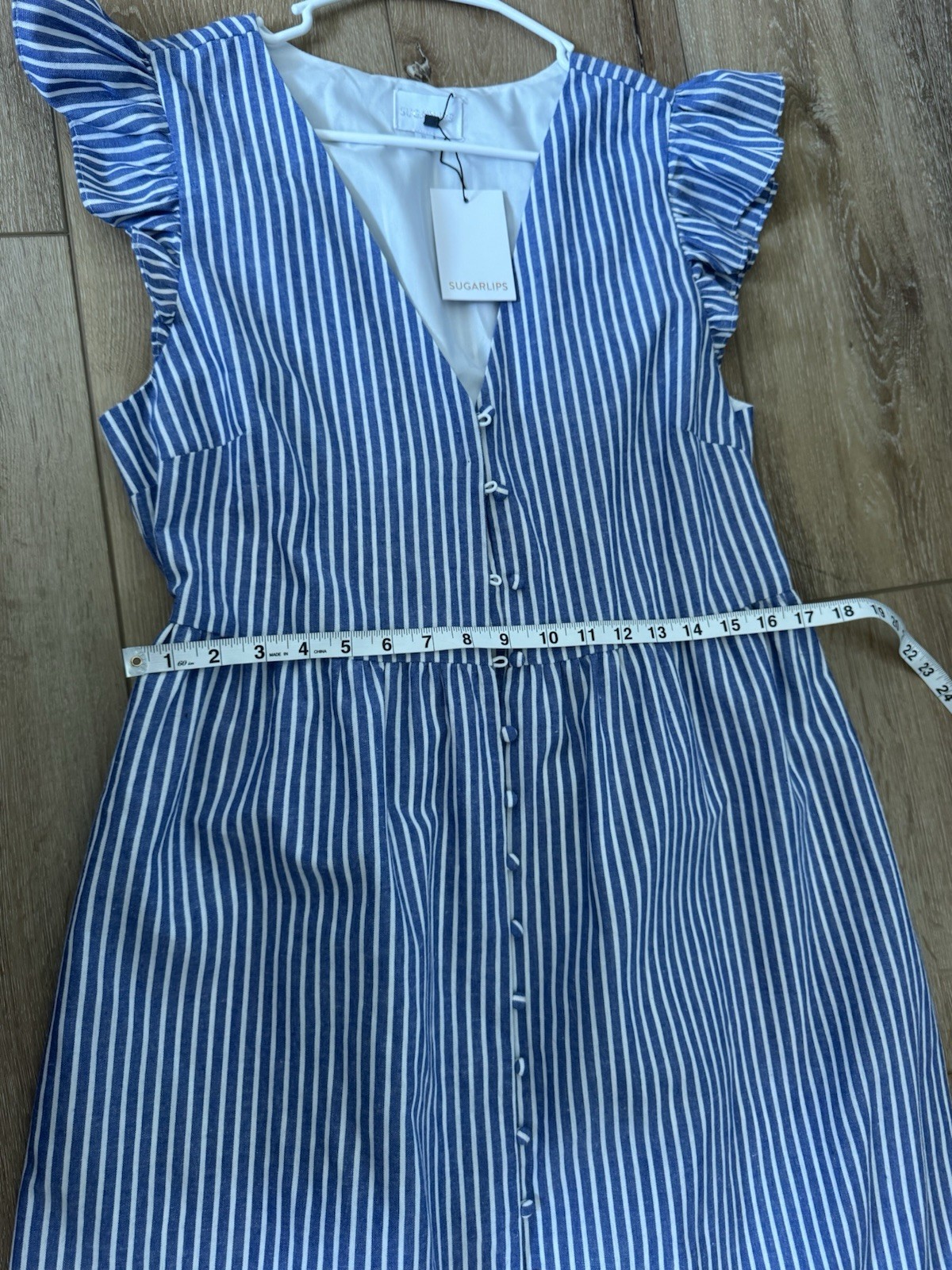 Sugarlips Sandy Striped Evianna Flutter Maxi Dress Size XL new with tags