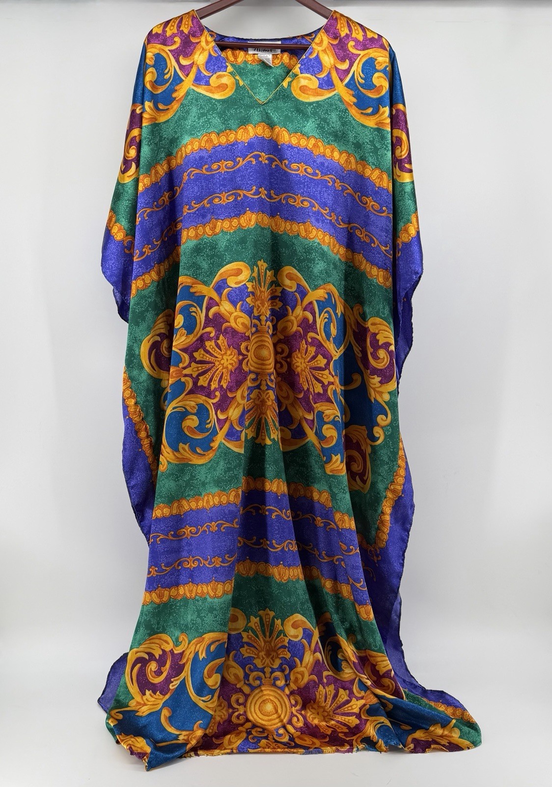 Winlar Caftan Dress One Size Fits Most Satin Baroque Jewel Tone Whimsigoth Regal