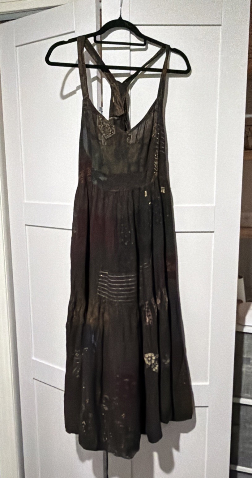 Jaded Gypsy S/M Patchwork Maxi Dress in Rich Earth Tones NWT