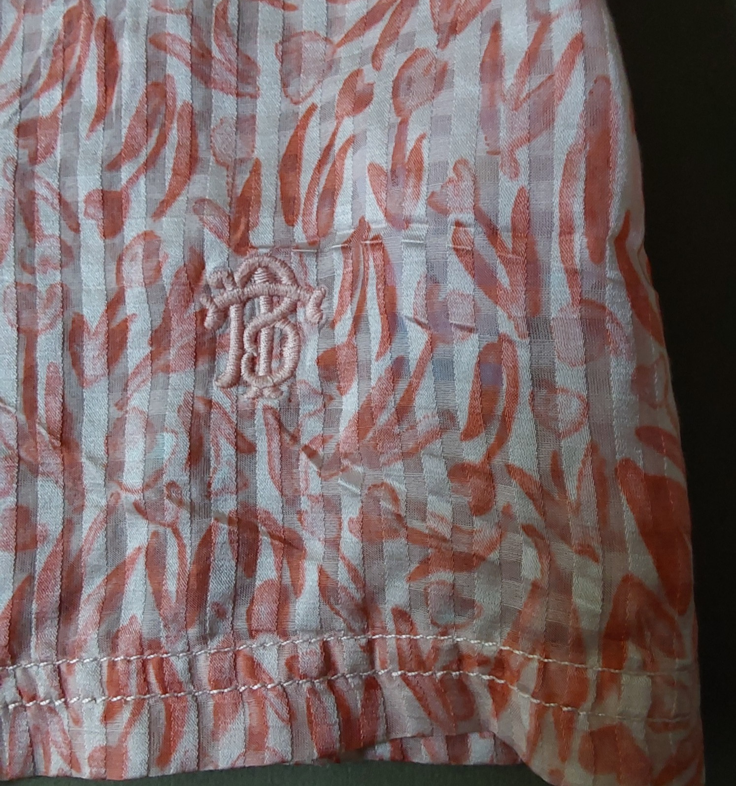 Tory Burch Dress M Silk Cotton Peach Straps Lightweight Fairy Whimsical Print