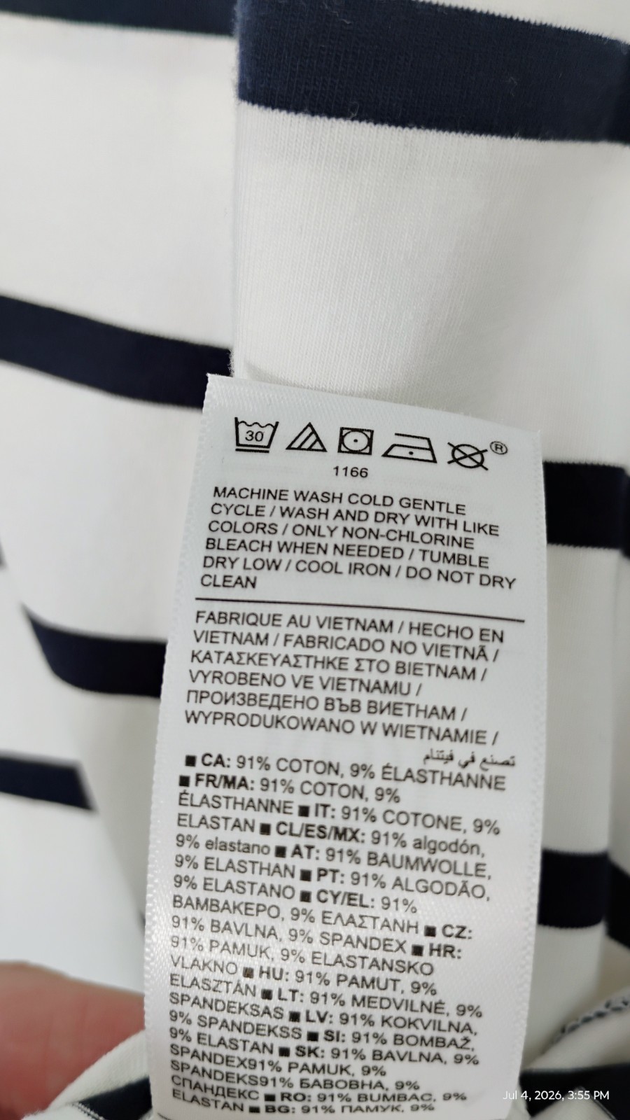 NEW Athleta Essential Tee Dress Winona Navy Stripe Stretch Size Small