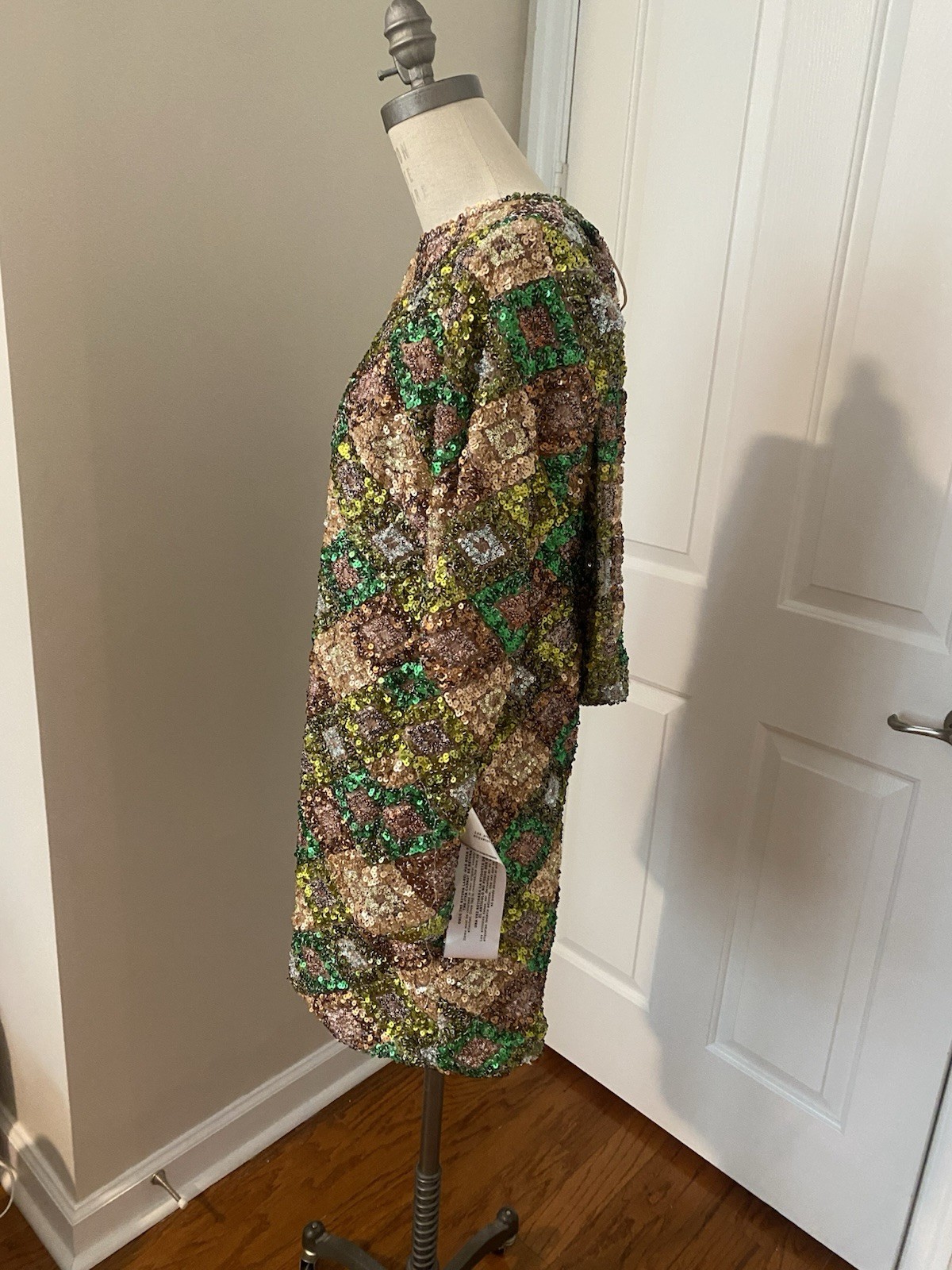 NWT Dress The Population Patchwork Sequin Mini Dress- Medium $310