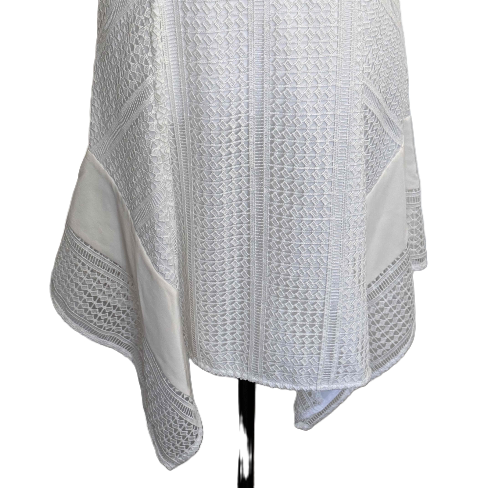 Derek Lam 10 Crosby White Vneck Handkerchief Hem Textured Dress Size 2