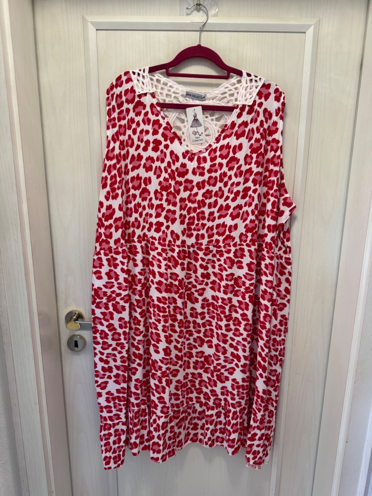 New- Midi Dress “Classic Leo Ornament” VA, Sleeveless, A-Line Red Pink 54/56