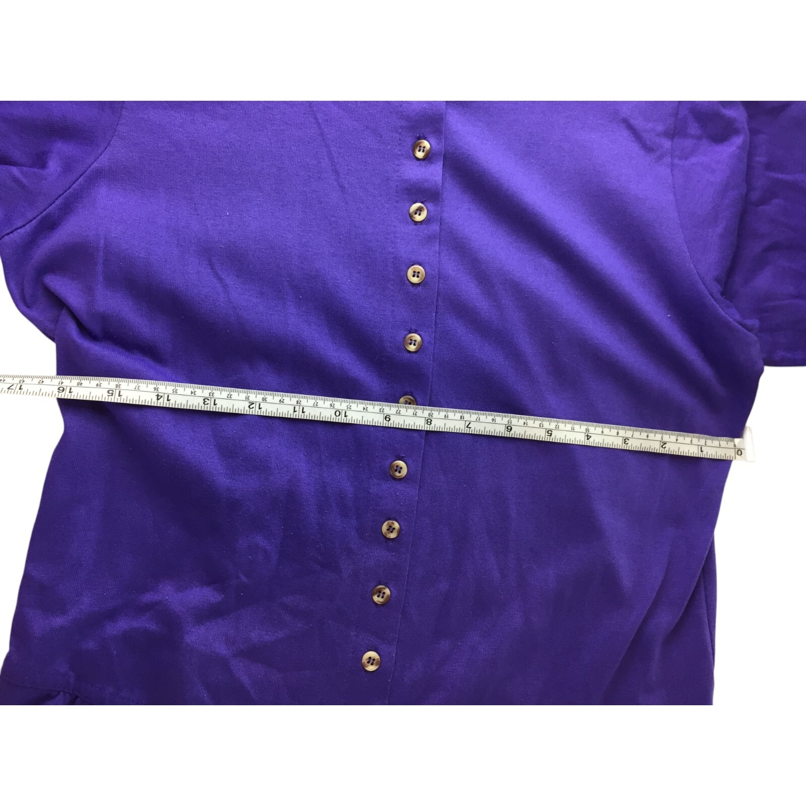 Sunbelt Sportswear Button Up Scoop Neck Short Sleeve Purple Women’s Dress