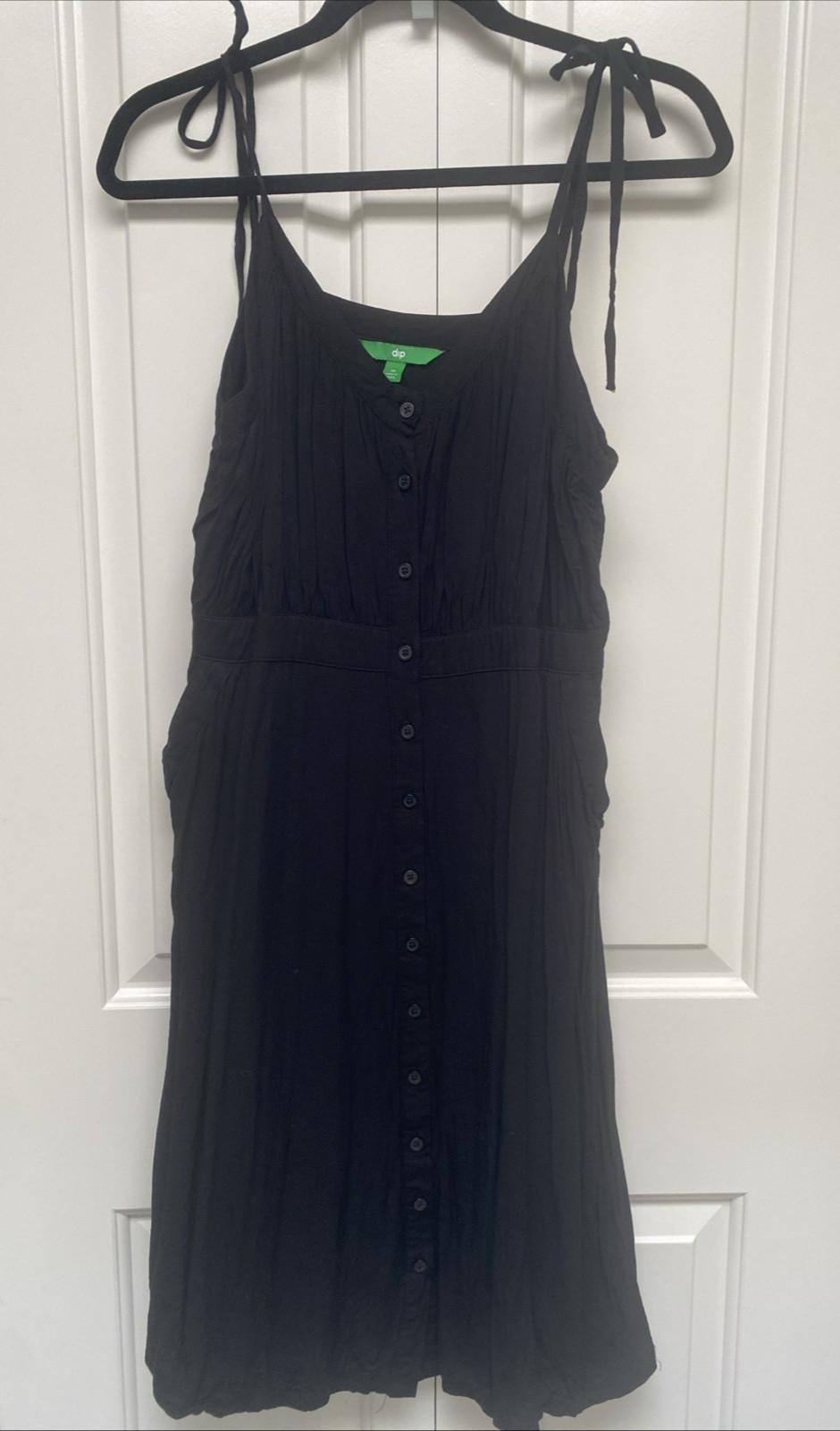 DIP Black Lightweight Lined Women’s Sz 14 Flowy Dress Pockets Summer