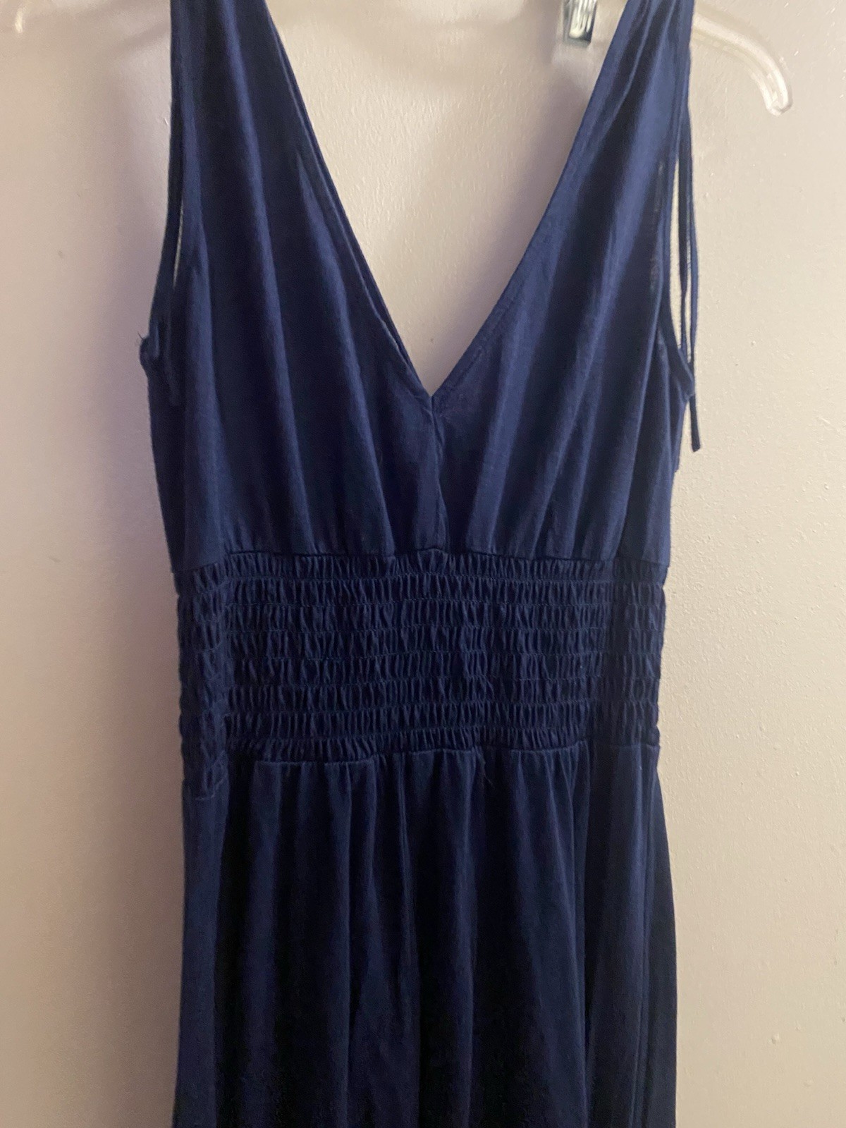 Just Love Womens Dark Navy Blue Maxi Tank Dress M Medium Bust 38” V Neck