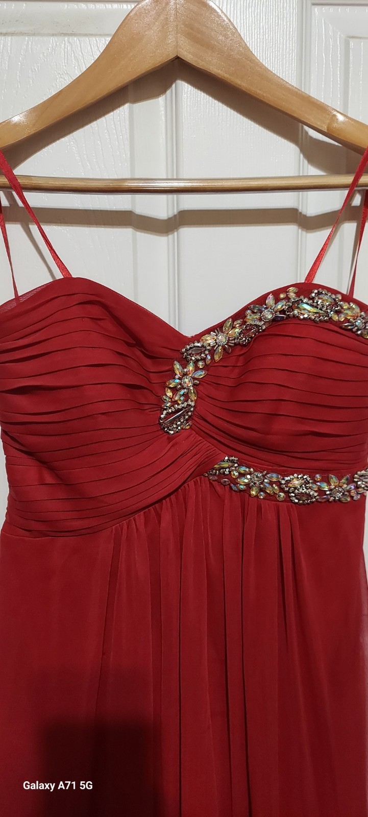 Blondie Nites Red Strapless Dress Rhinestones Mini Red Sheer Homecoming Prom Y2k