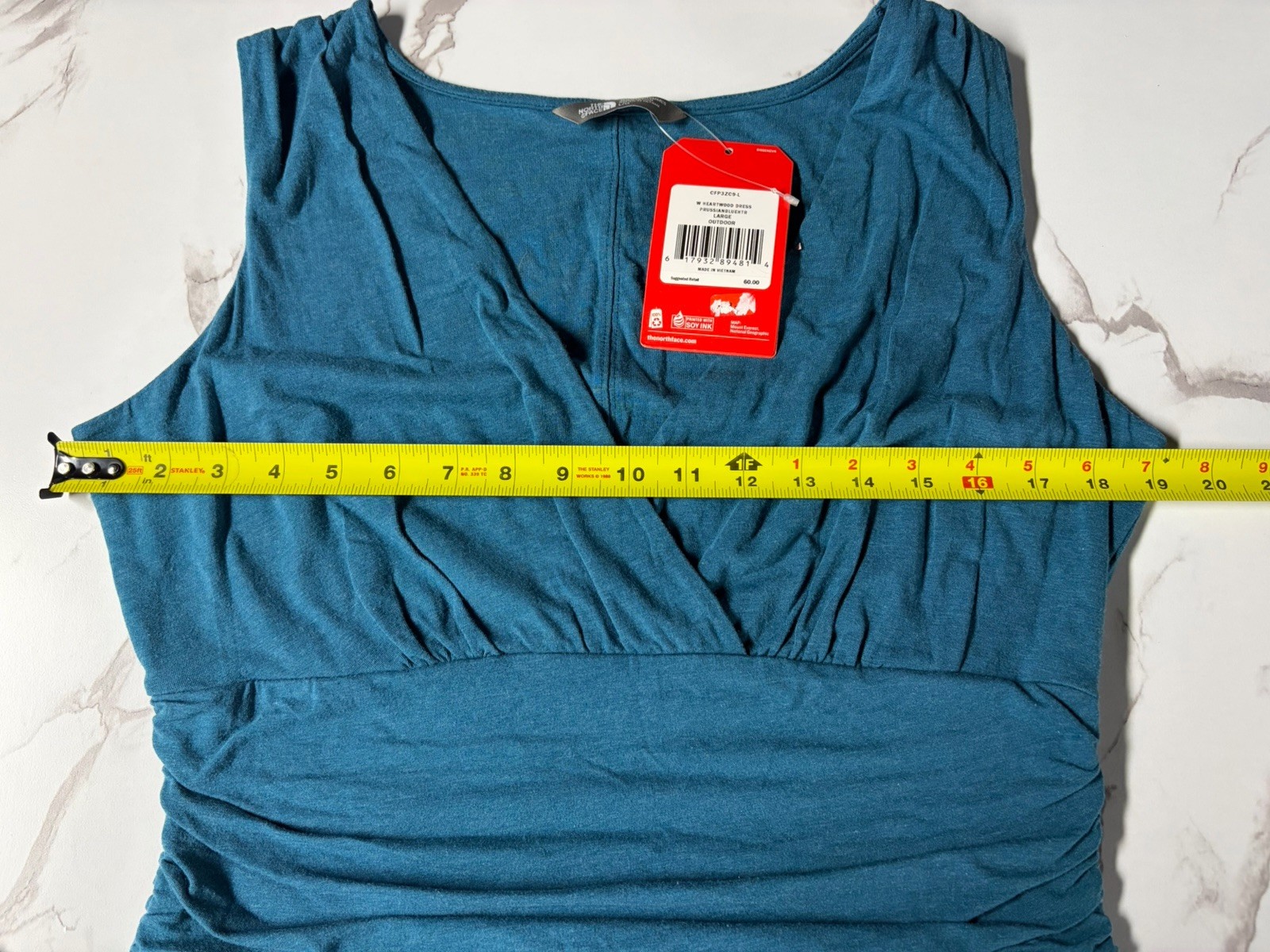 The North Face Blue Dress L Stretch Knit NWT Casual Travel Cotton Modal Blend
