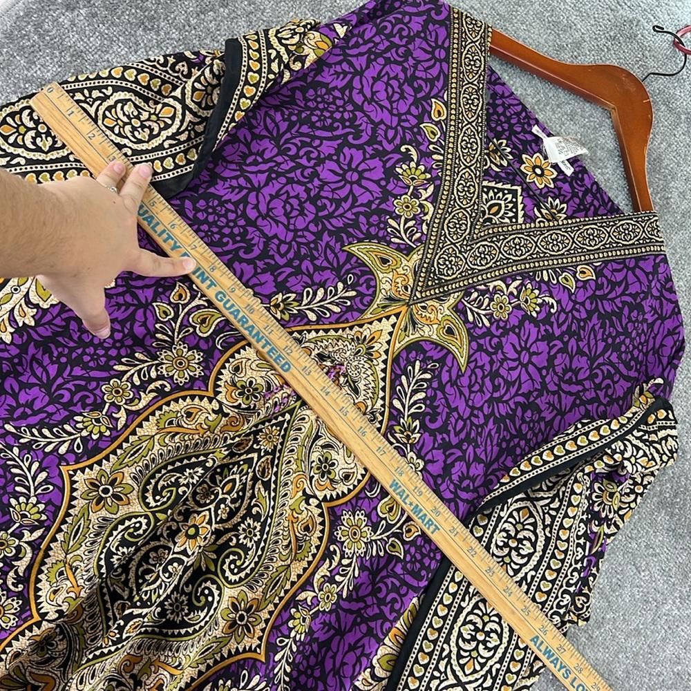NWT Cute Options Kaftan Kimono Purple Women OS M Hippie Boho Maxi Egyptian Dress