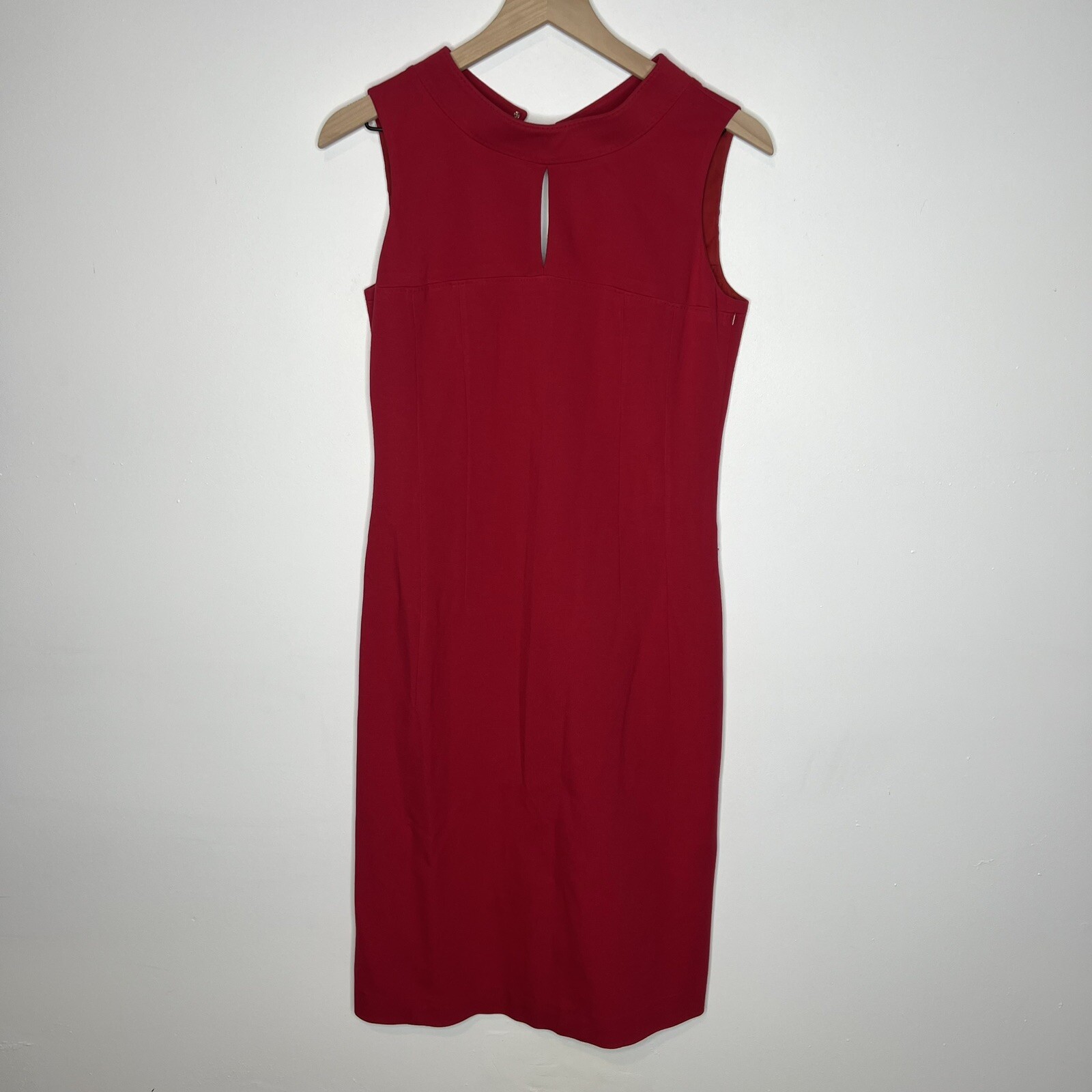LaVia Made in Romania Red Zip Up Dress bodycon sheath flattering Size 8