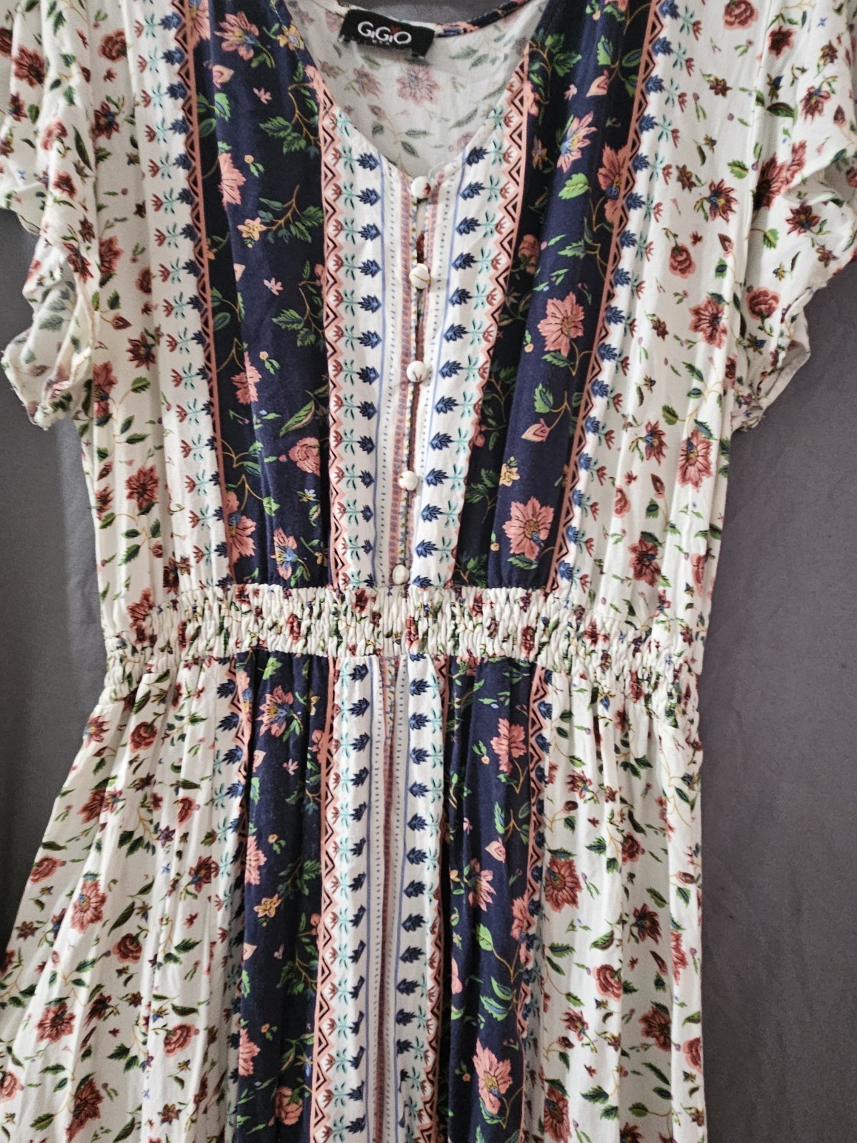 GGO Size Small Maxi Cottagecore Inspired Bohemian Style Dress Floral Button Up