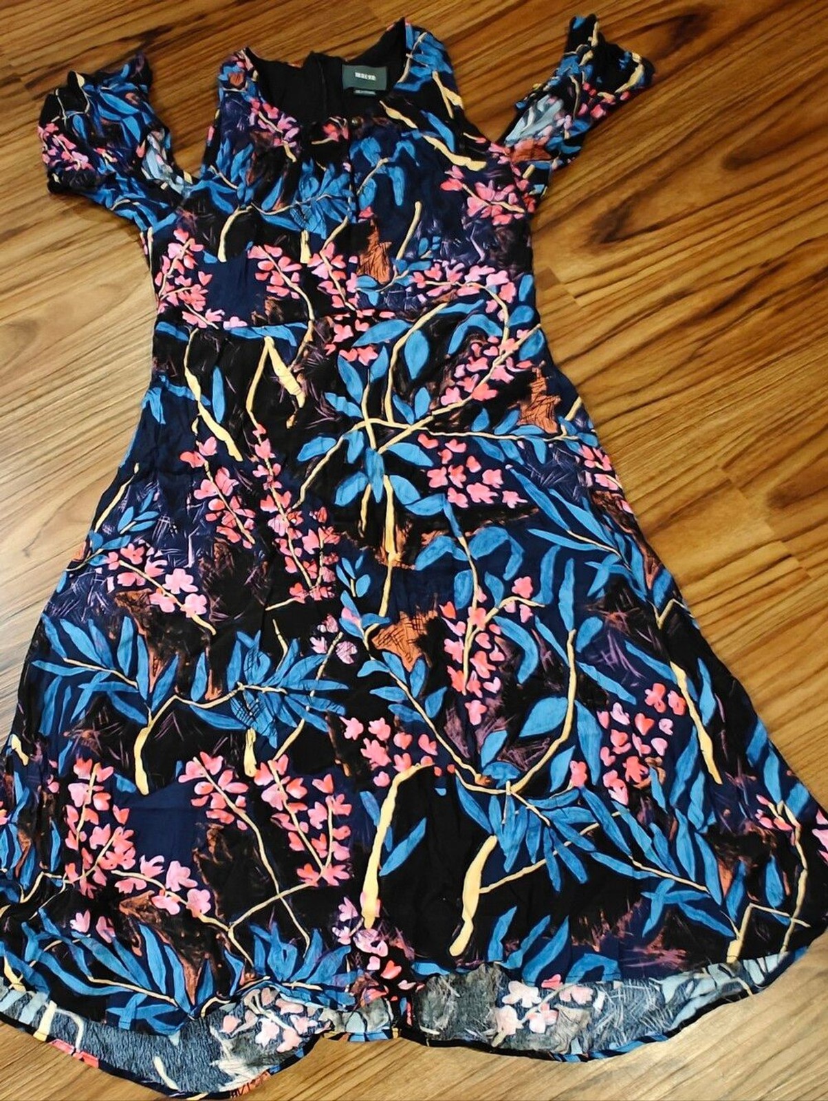 Maeve Anthropologie Elia Floral Open Cold Shoulder Dress