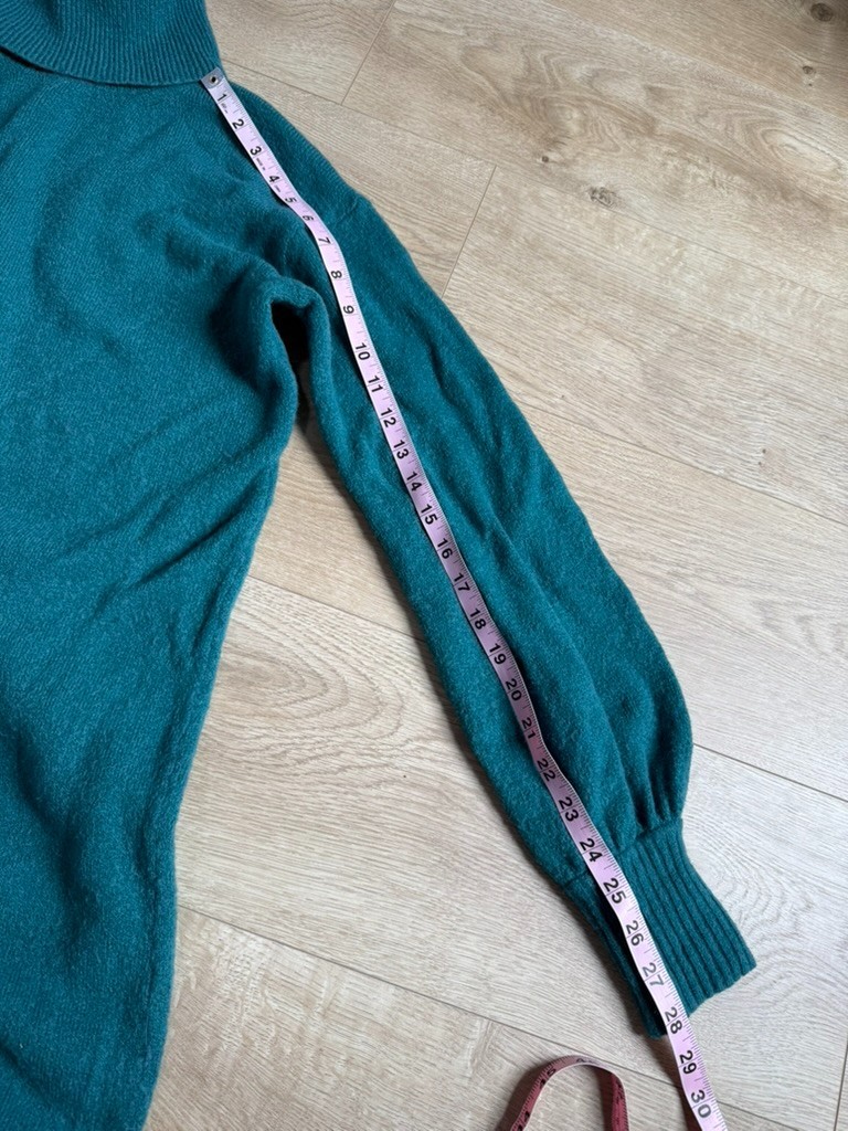 EUC J Crew supersoft yarn green turtleneck sweater dress wool alpaca blend sz S
