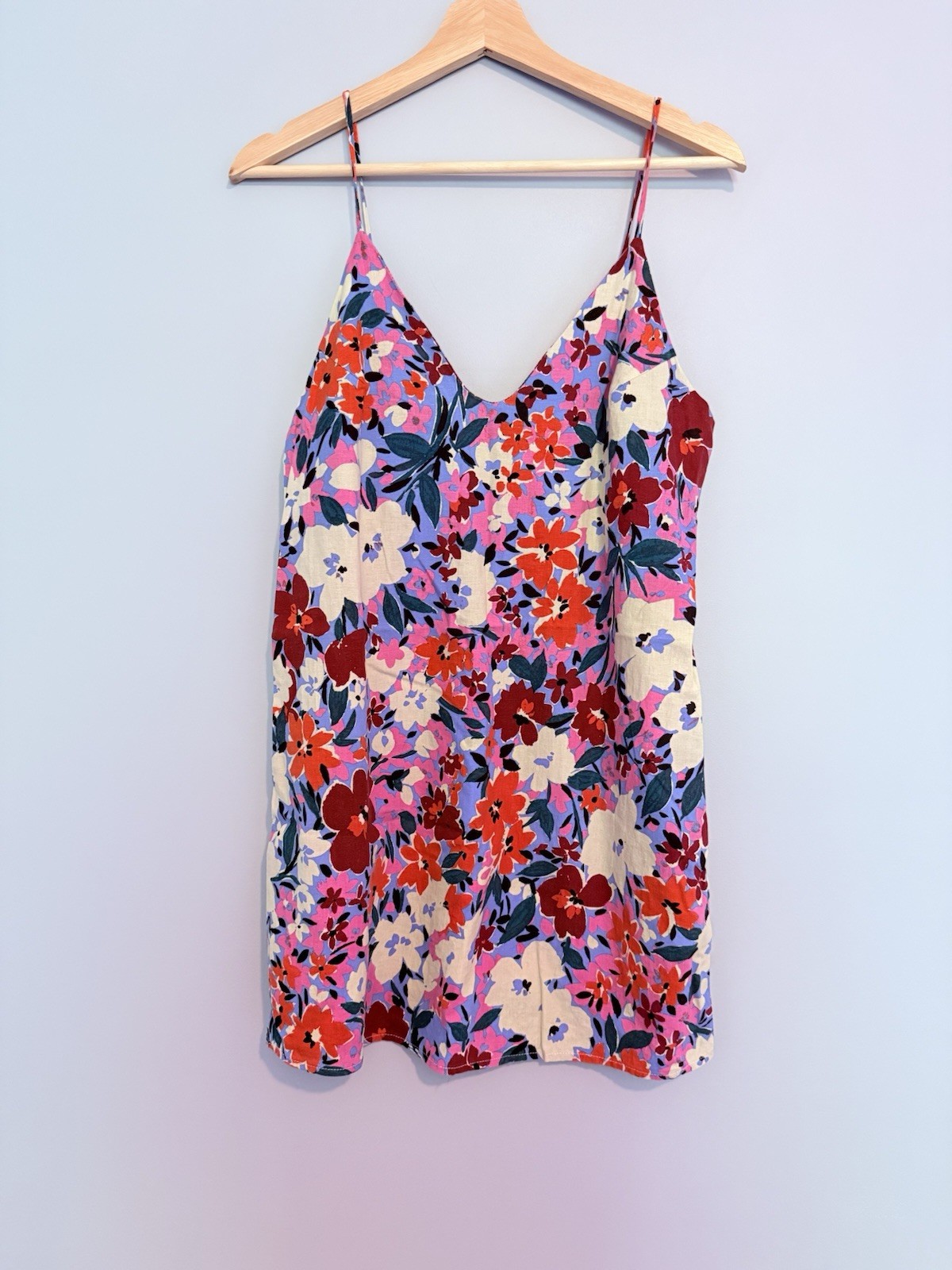 VICI Multicolor Floral V-Neck Adjustable Strappy Slip Mini Dress Women’s M