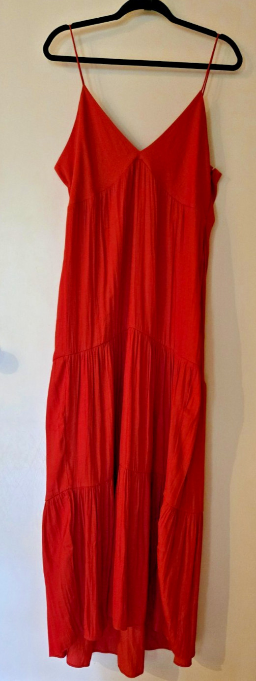 NWT Banana Republic Cami Tiered Maxi Dress Rust Red Womens 16