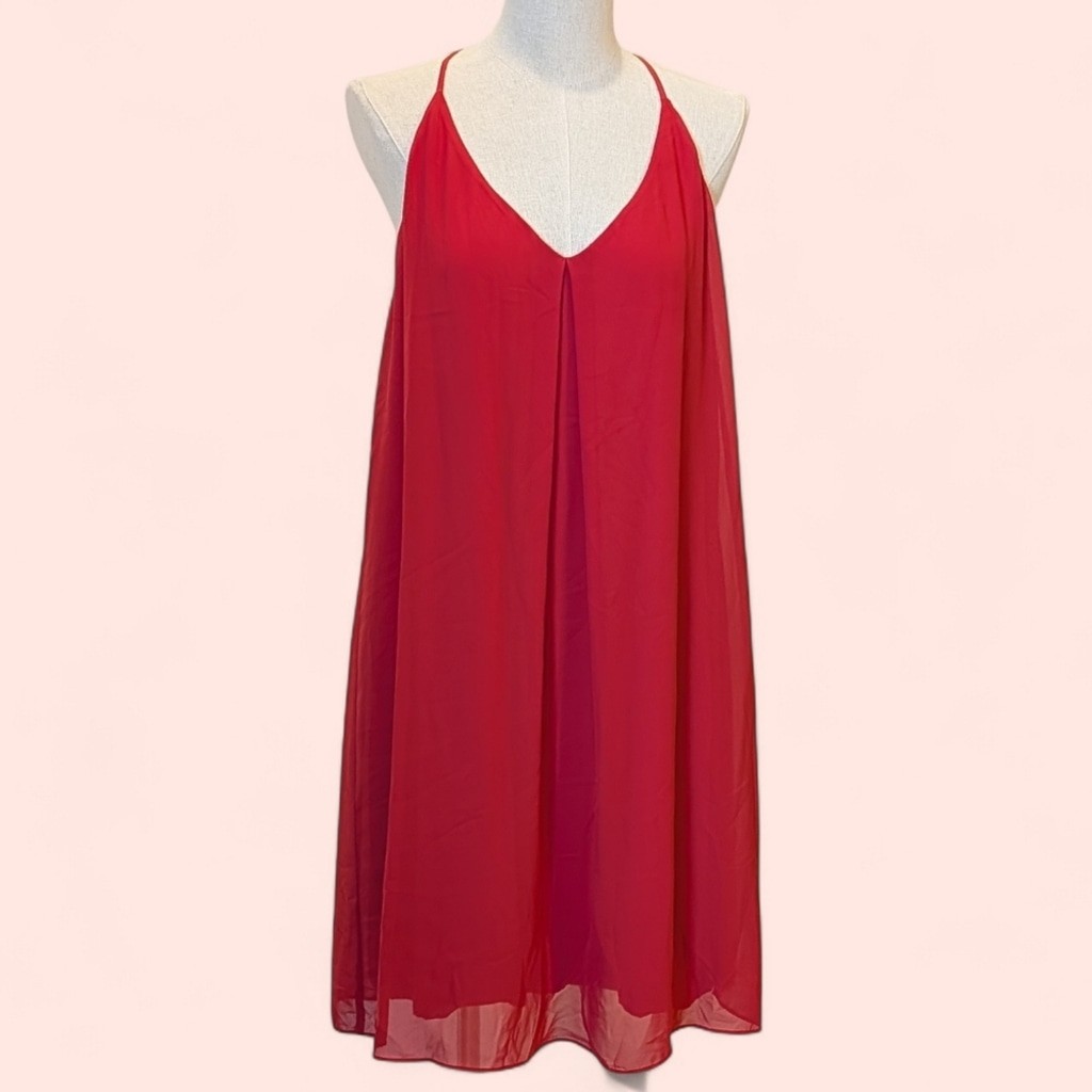 Gianni Bini Red Trapeze Mini Adj Spaghetti Strap Tomato Girl Surfer Girl Women M