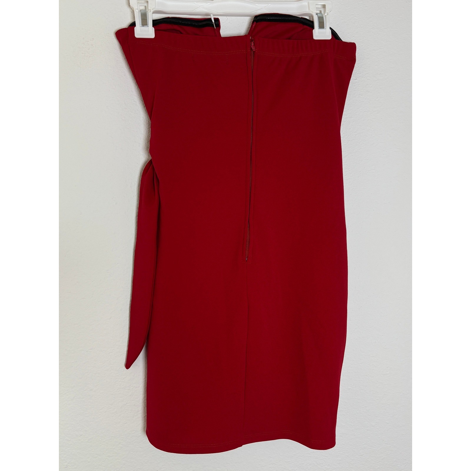 Trixxi Red Strapless Wrap Front Side Tie Bodycon Mini Cocktail Dress Sz M