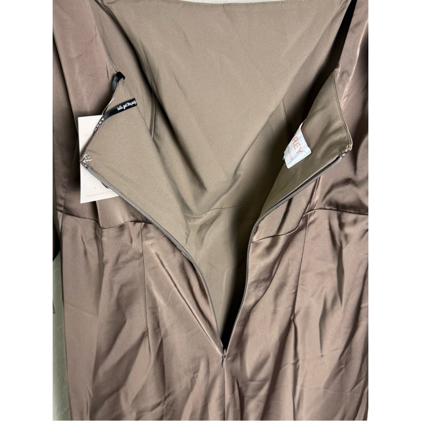 Birdy Grey Alex Dress Matte Satin Mocha Brown Large NWT