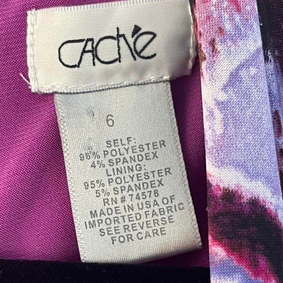 Cache’ Purple and pink multicolor abstract print mini dress 6