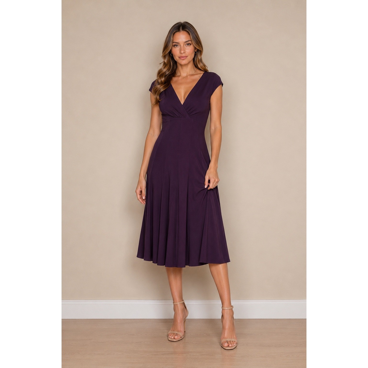 NWT American Living Elegant Purple Plum Women’s Dress 8 Empire Waist A-Line