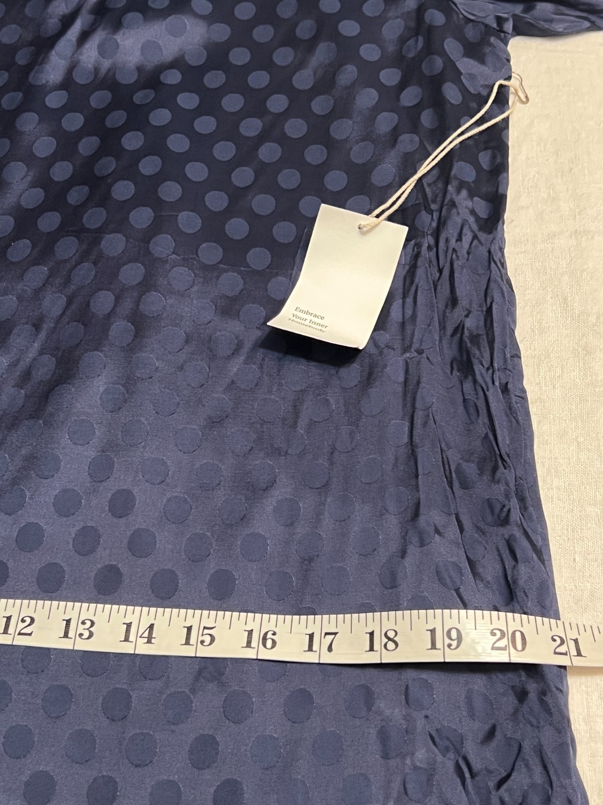 Haven Well Within Shift Dress Navy Polka Dot Jacquard Soft Viscose NWT Size S