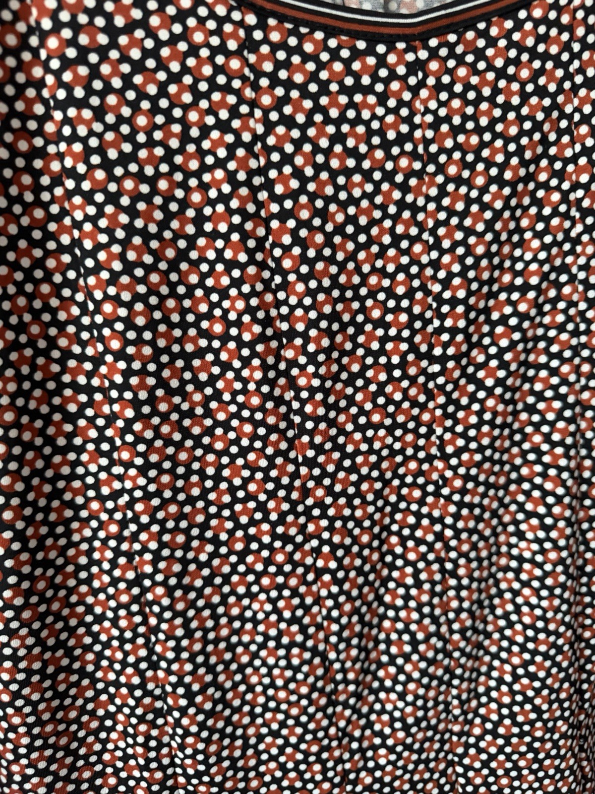 Max Studio Brown Cream Ditsy Spotty Size L Dress Knee Length Smart